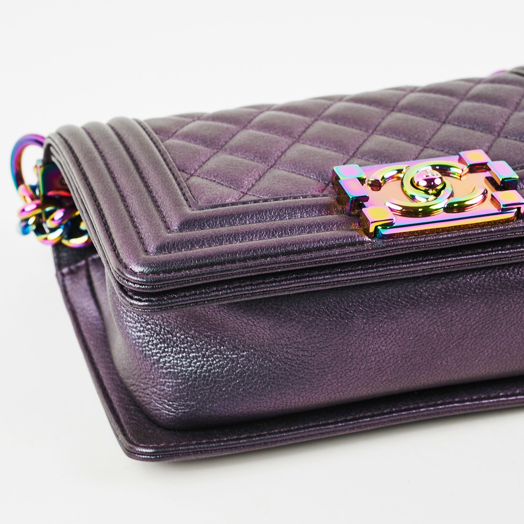 Chanel Small Boy Mermaid Iridescent Purple Shoulder Bag - Luxury Designer Crossbody Purse for Women | Perfect for Evening Parties, Date Nights & Special Occasions