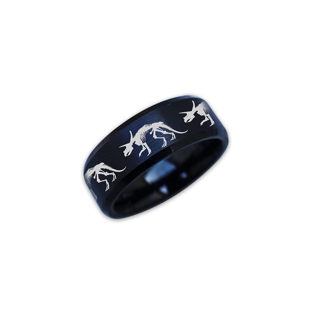 Triceratops Dinosaur Wedding Ring for Men & Women - Unique Dinosaur Jewelry Gift for Couples, Engagement, Anniversary - Prehistoric Dino Band for Dinosaur Lovers, T-Rex & Triceratops Jewelry