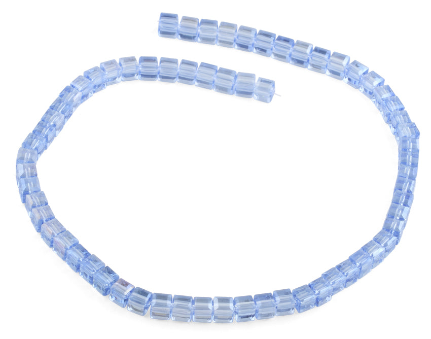 6X6mm Blue Square Faceted Crystal Beads for Jewelry Making, DIY Crafts, Bracelets & Necklaces – Premium Sparkling Glass Beads for Scrapbooking, Sewing & Home Decor