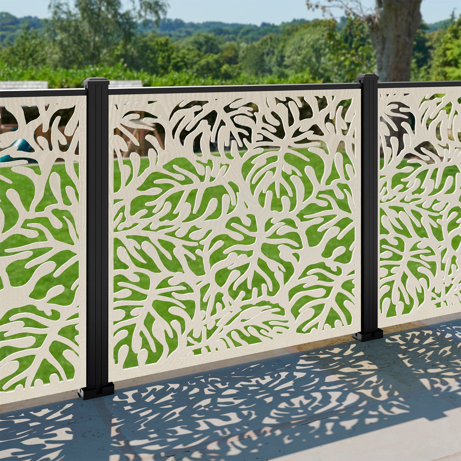 Botanic Decorative Fence 120x120cm with Aluminum Posts - Perfect for Garden Borders, Yard Decor, and Outdoor Landscaping