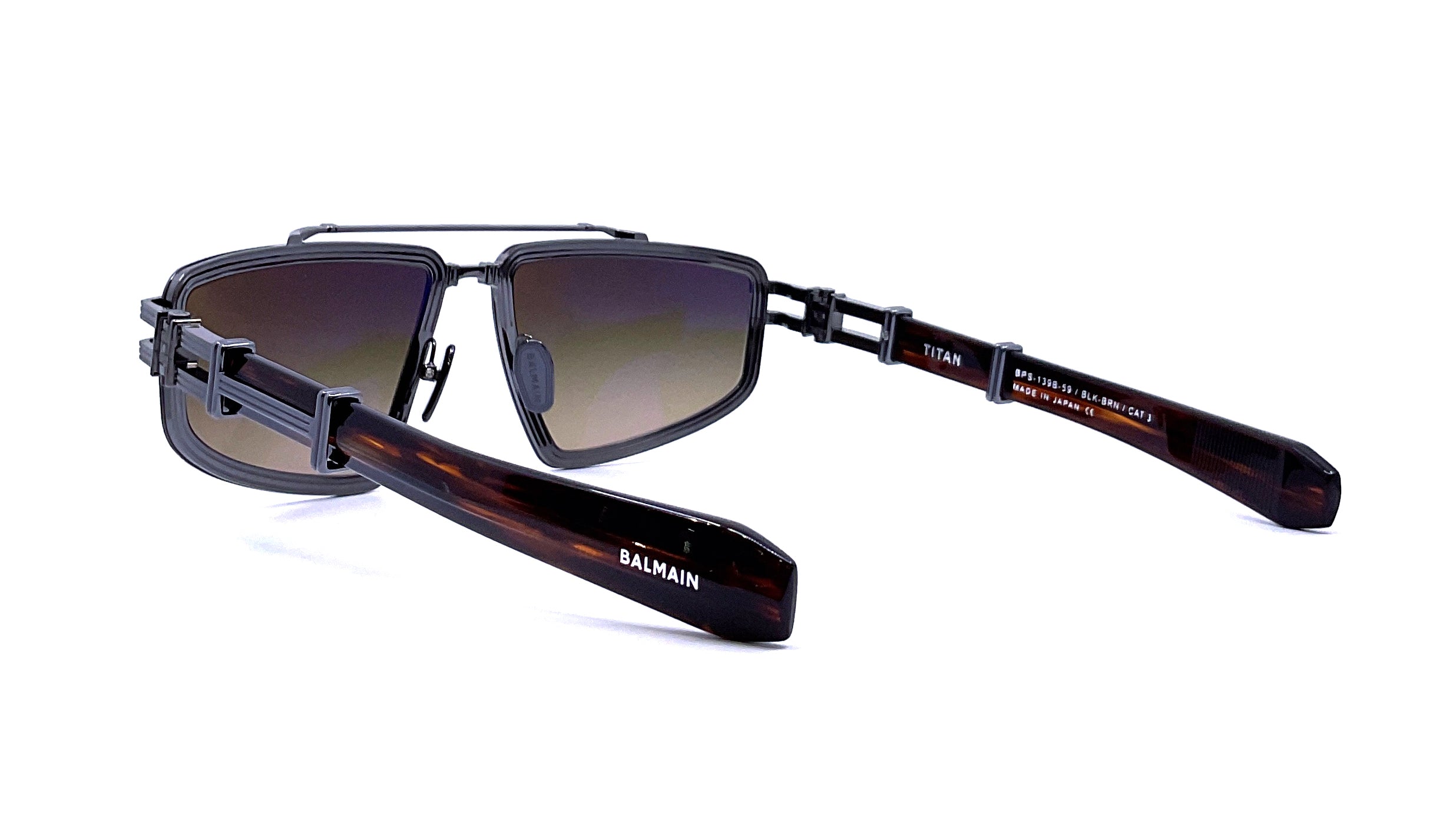Balmain Titan Sunglasses for Men & Women - Black & Brown Aviator Style - Perfect for Driving, Travel & Outdoor Activities