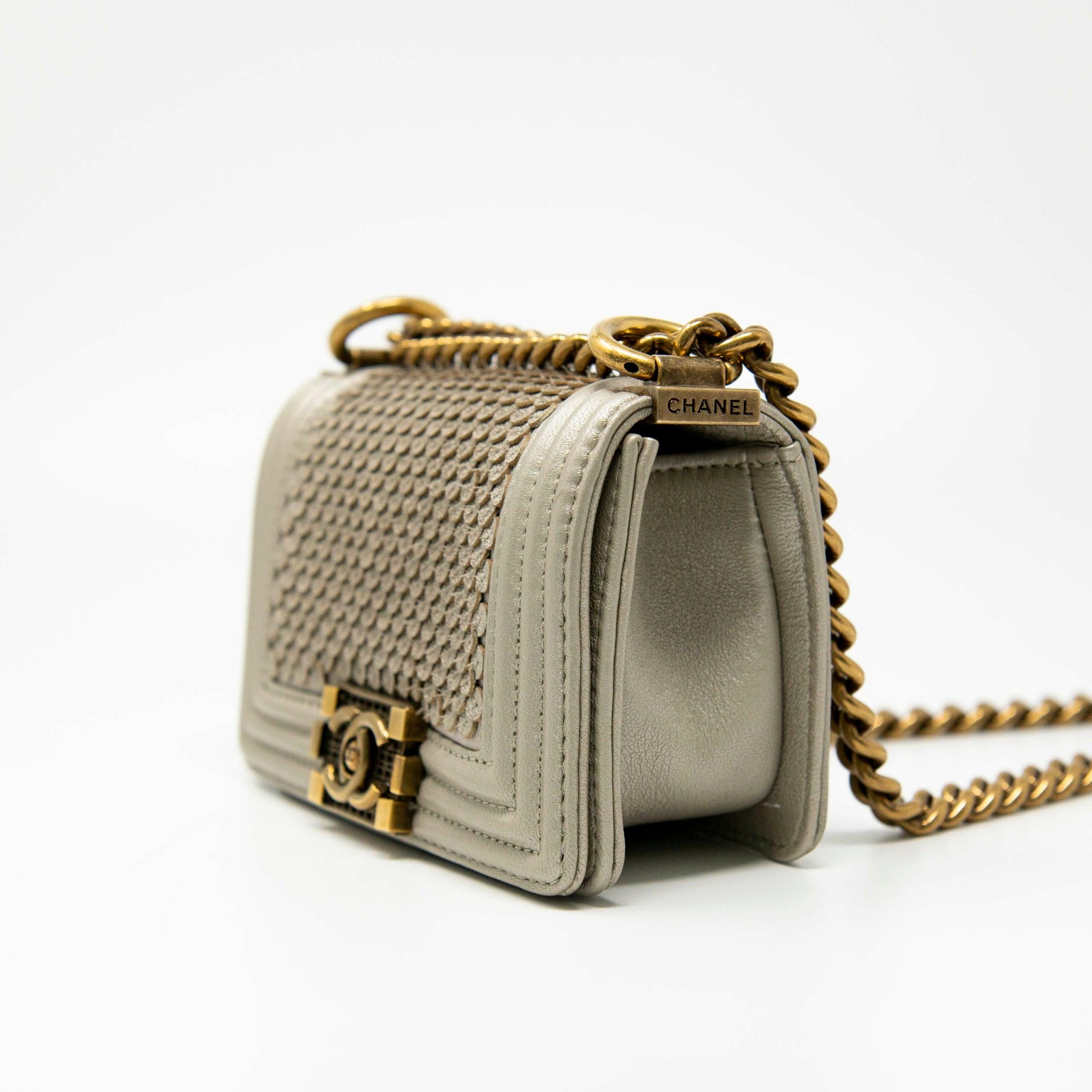 Chanel Metallic Mini Scaled Boy Bag - Luxury Crossbody Bag for Women | Perfect for Evening Parties, Date Nights & Special Occasions