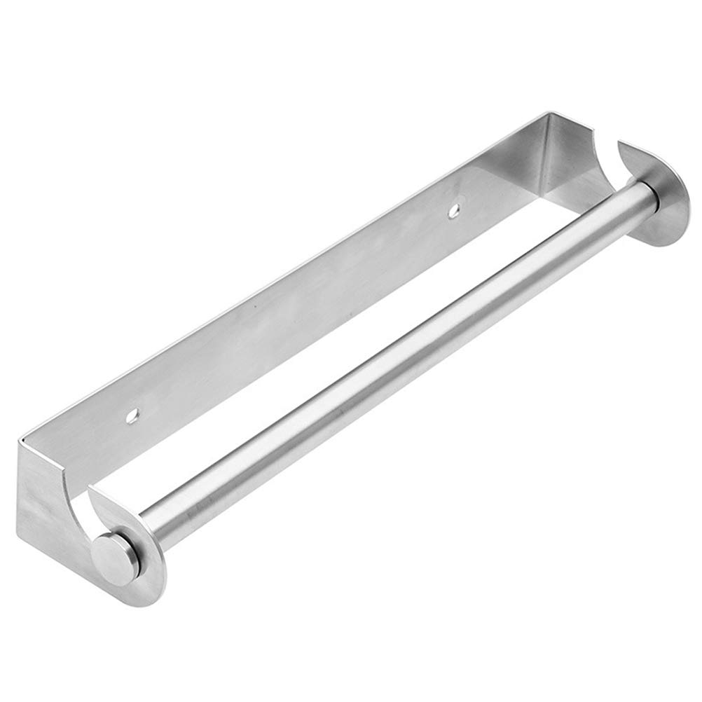 DOITOOL Stainless Steel Toilet Paper Holder & Paper Towel Organizer - Heavy Duty Kitchen & Bathroom Tissue Storage Rack for Film Wrap, Foil & Napkins - Space Saving Home Organization Solution