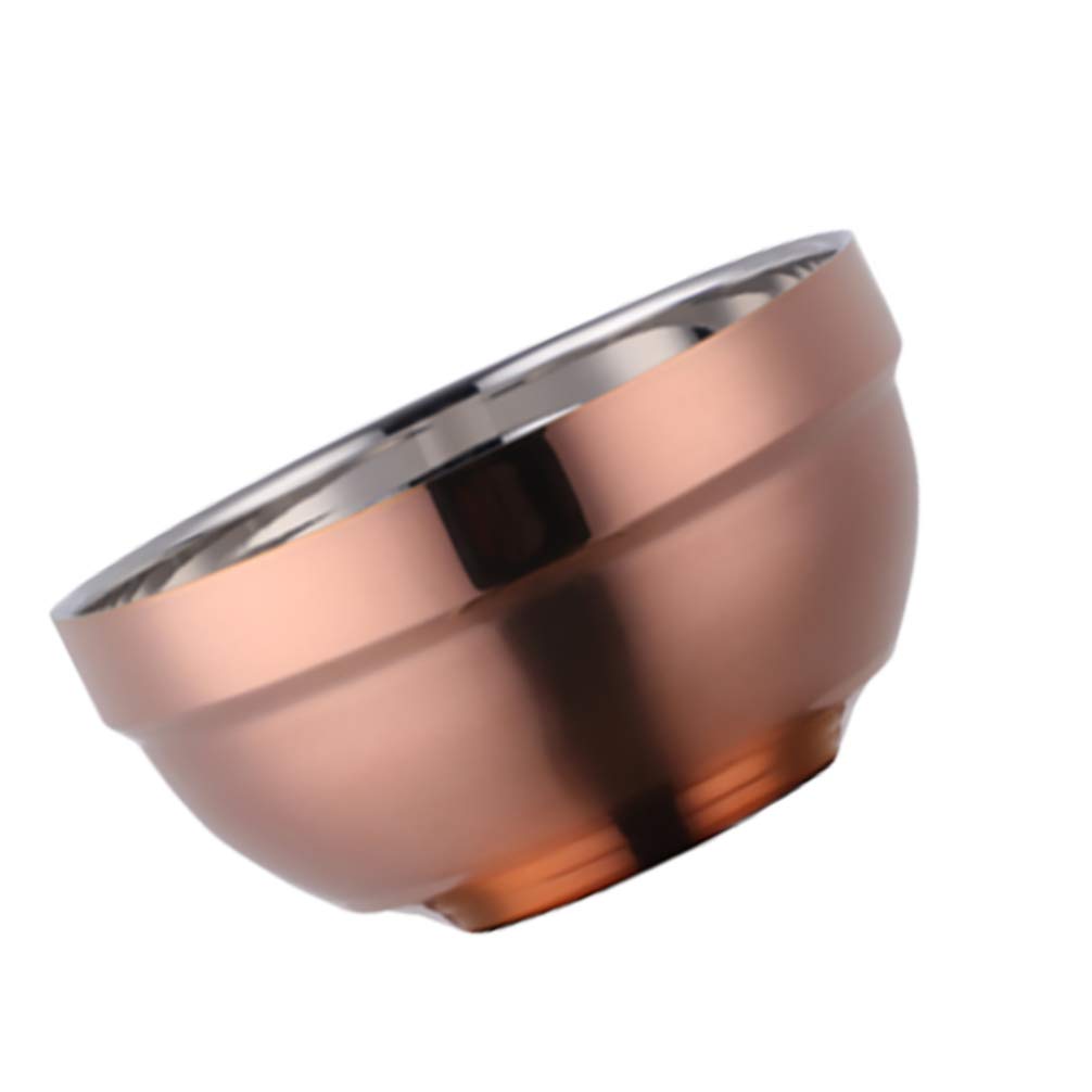 Cabilock Double Walled Stainless Steel Bowls - Heat Insulated Soup, Rice & Salad Bowls for Hot & Cold Foods (Rose Gold) - Perfect for Dining, Camping & Meal Prep