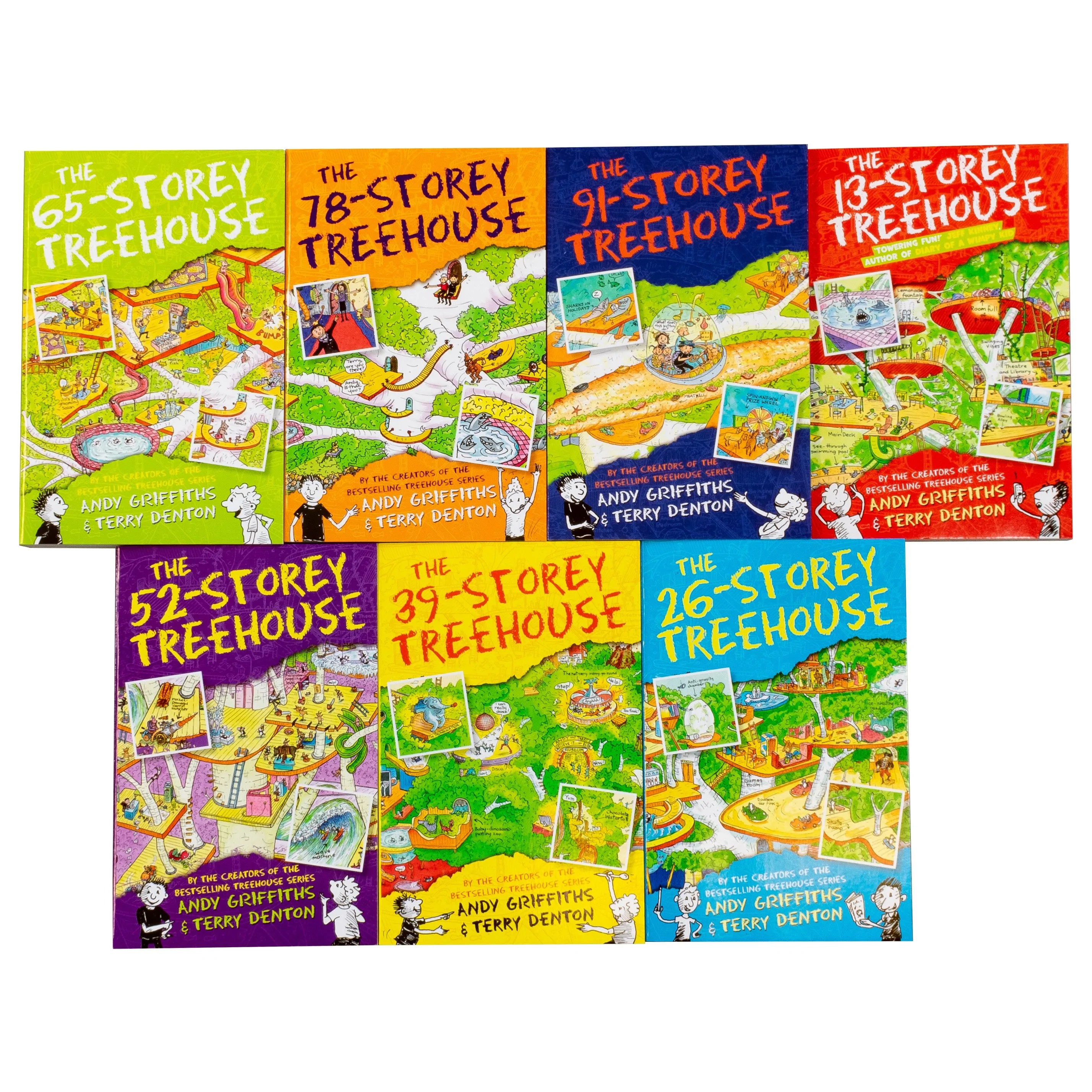Andy Griffiths The Treehouse 7-Book Collection (13, 26, 39, 52, 65, 78 & 91 Storey Treehouse Series) - Fun Children's Books for Bedtime Reading & Classroom Storytime