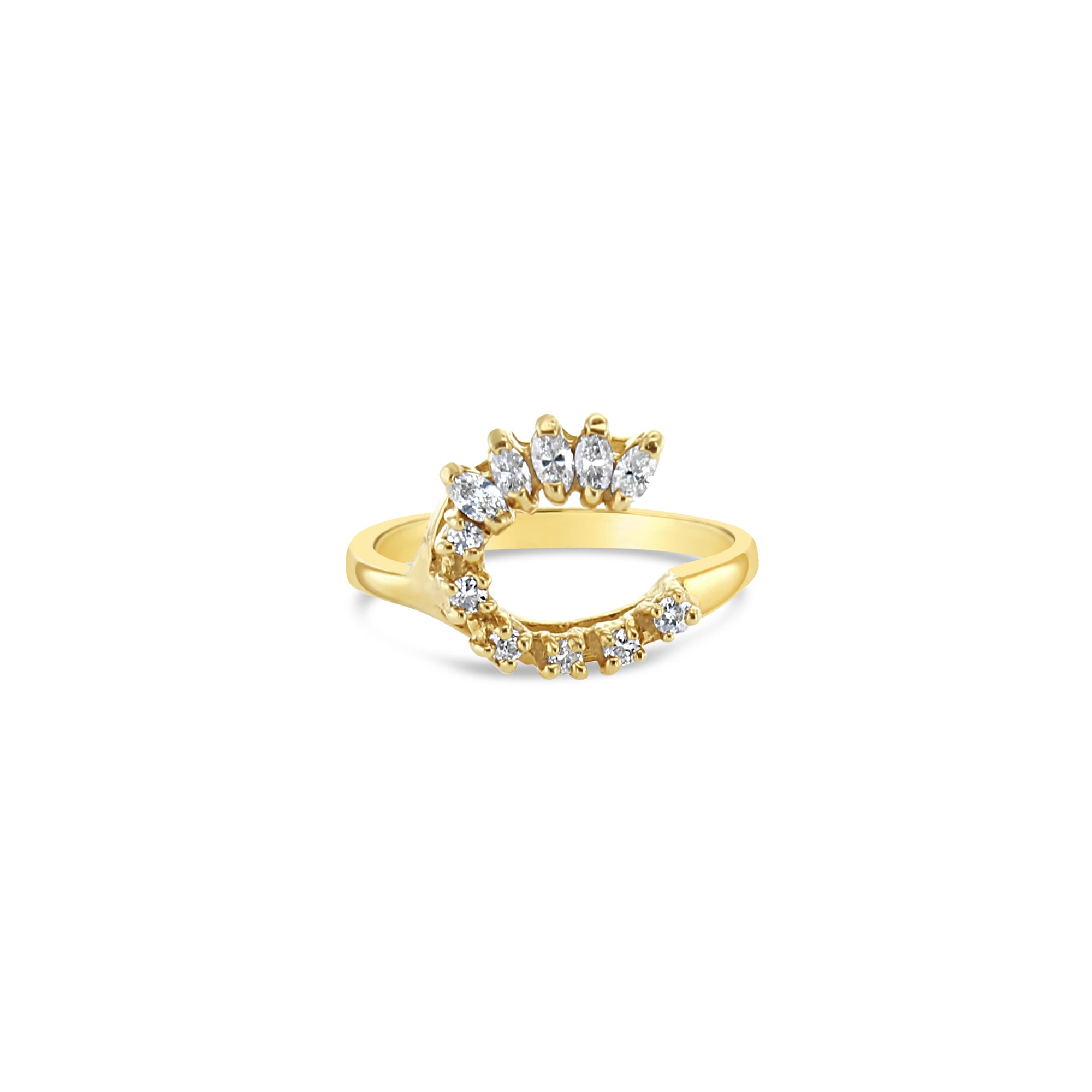Diamond 'C' Shaped Ring Wrap Enhancer - Elegant Wedding Band Enhancer for Engagement Rings, Stackable Bridal Jewelry for Women (Perfect for Anniversaries, Proposals & Special Occasions)