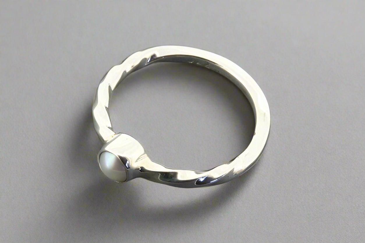 Elegant Pearl Twist Ring in Sterling Silver - Perfect for Weddings, Anniversaries & Special Occasions