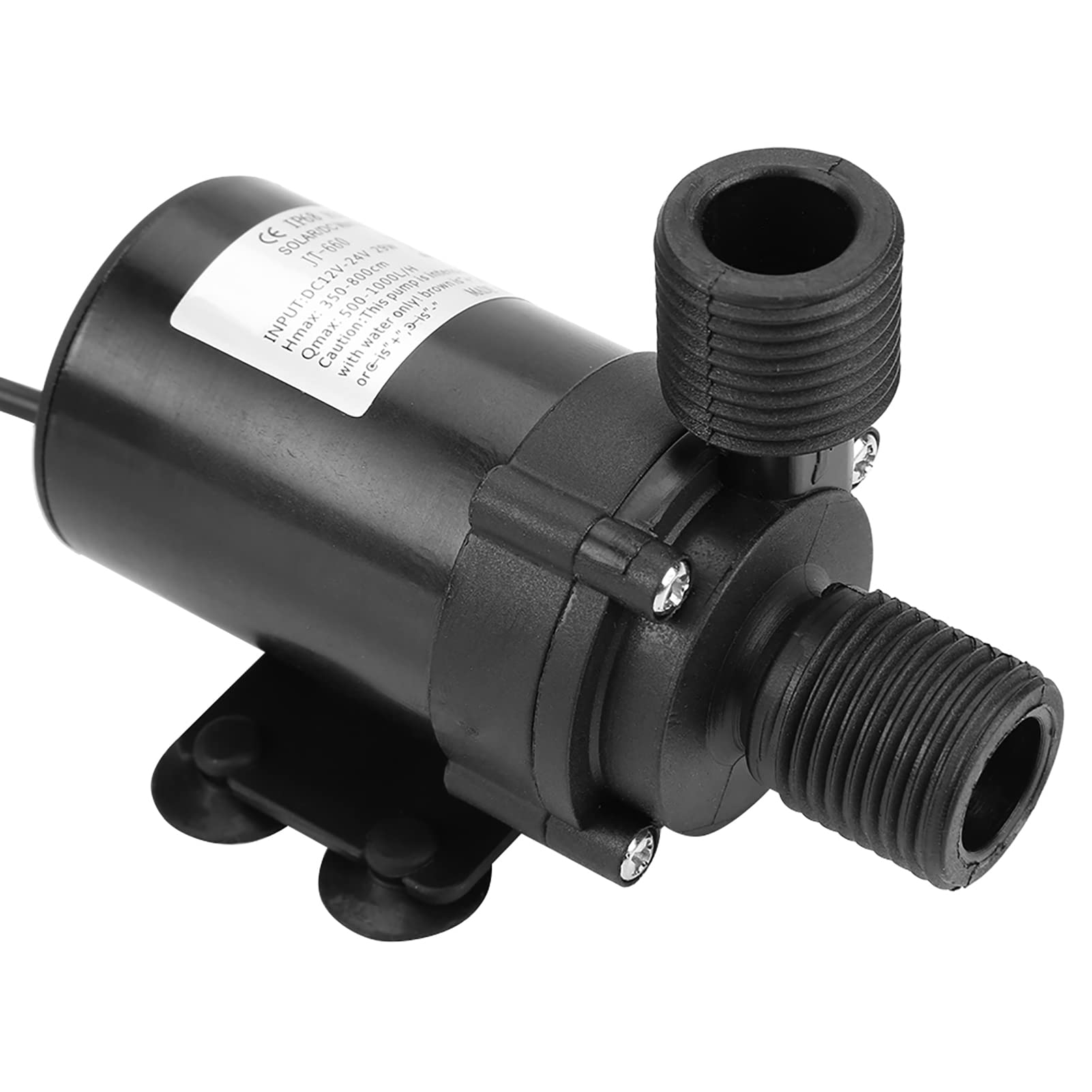 Hyuduo Mini DC Brushless Water Pump 24V Submersible Pump with Resin Seal JT660B24 for Solar Water Heater (40-100V) - Ideal for Solar Heating Systems, Aquariums, and Small Water Circulation