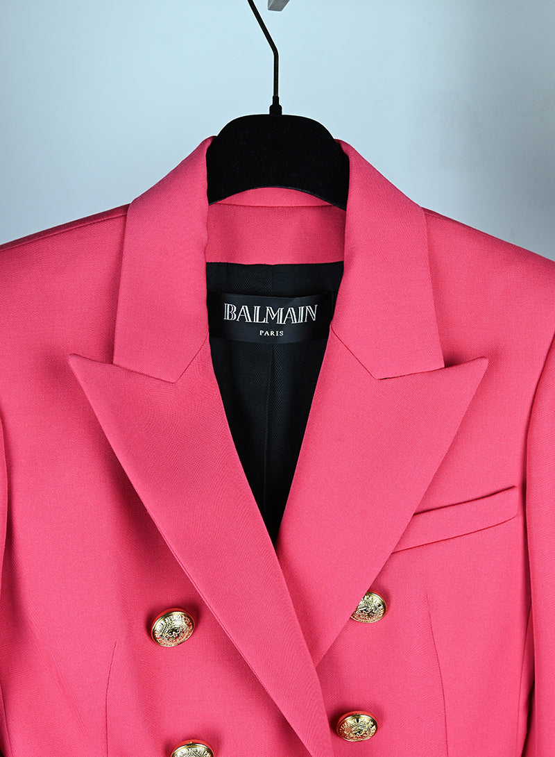 Balmain Fuchsia Blazer Size 42 | Women's Luxury Tailored Jacket for Office, Party & Special Occasions