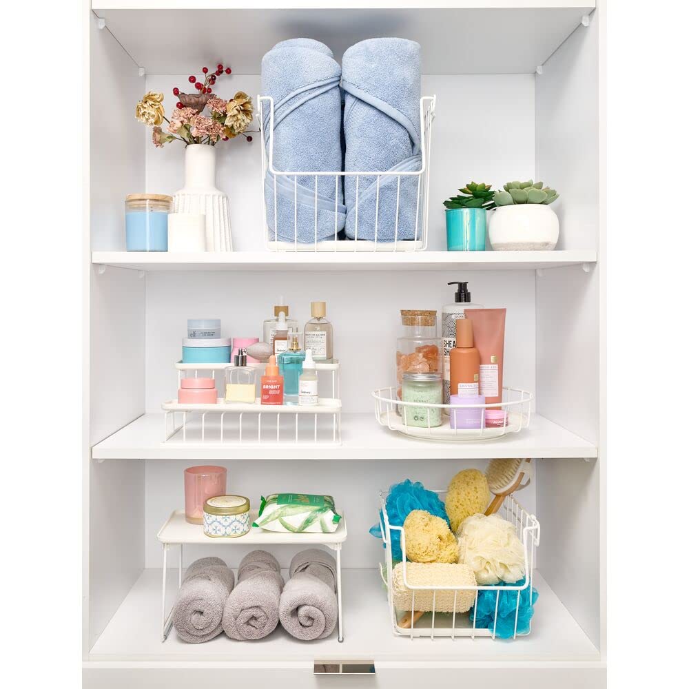 iDesign 2-Tier Spice Rack Organizer - Recycled Plastic & Wire Storage for Pantry, Cabinet, Kitchen Counter - 12” x 8.55” x 5.04” - Perfect for Small Spaces & Spice Organization