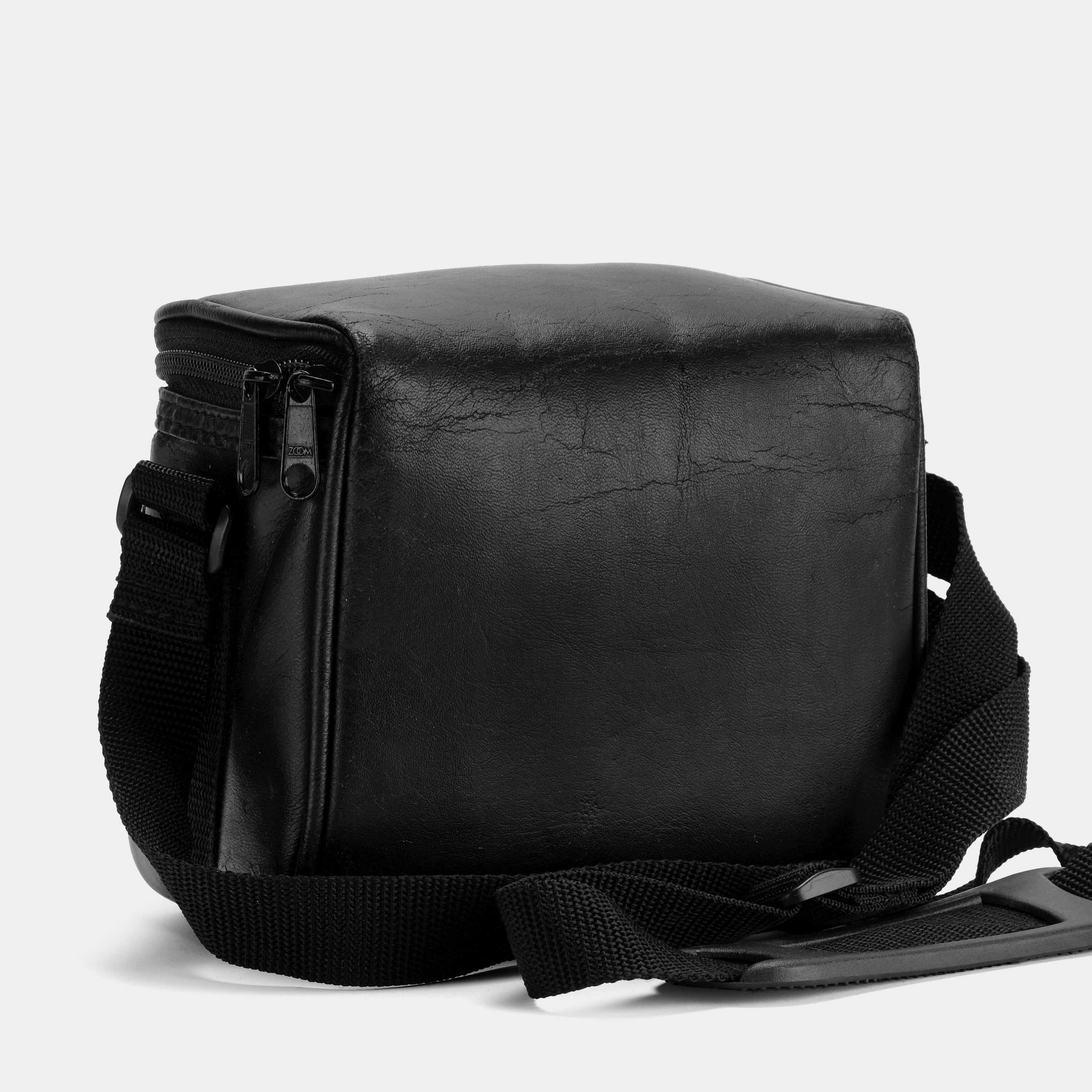 Premium Black & Blue Stripe Leather Camera Bag - Waterproof DSLR/SLR Shoulder Bag for Photographers, Travel & Outdoor Photography Accessories