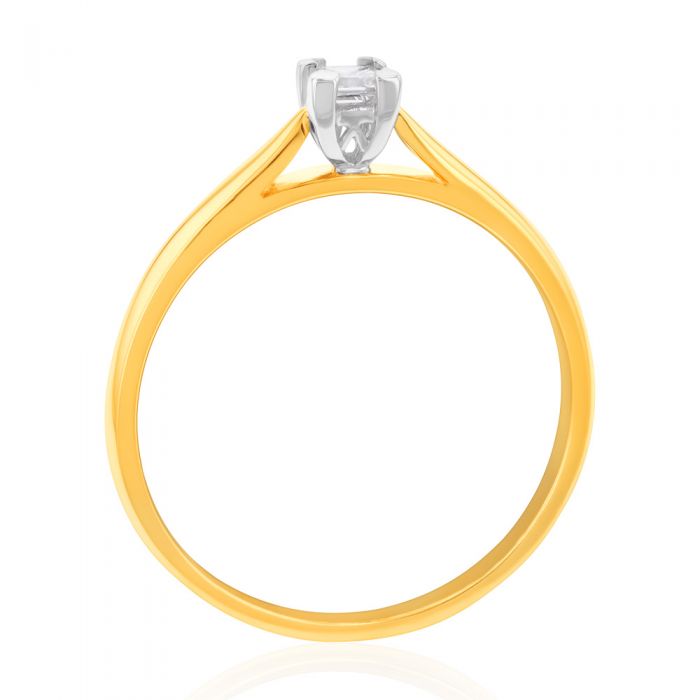 18ct Yellow Gold Solitaire Ring with 0.2 Carat Diamond - Elegant Engagement & Wedding Band for Women - Perfect for Proposals, Anniversaries & Special Occasions
