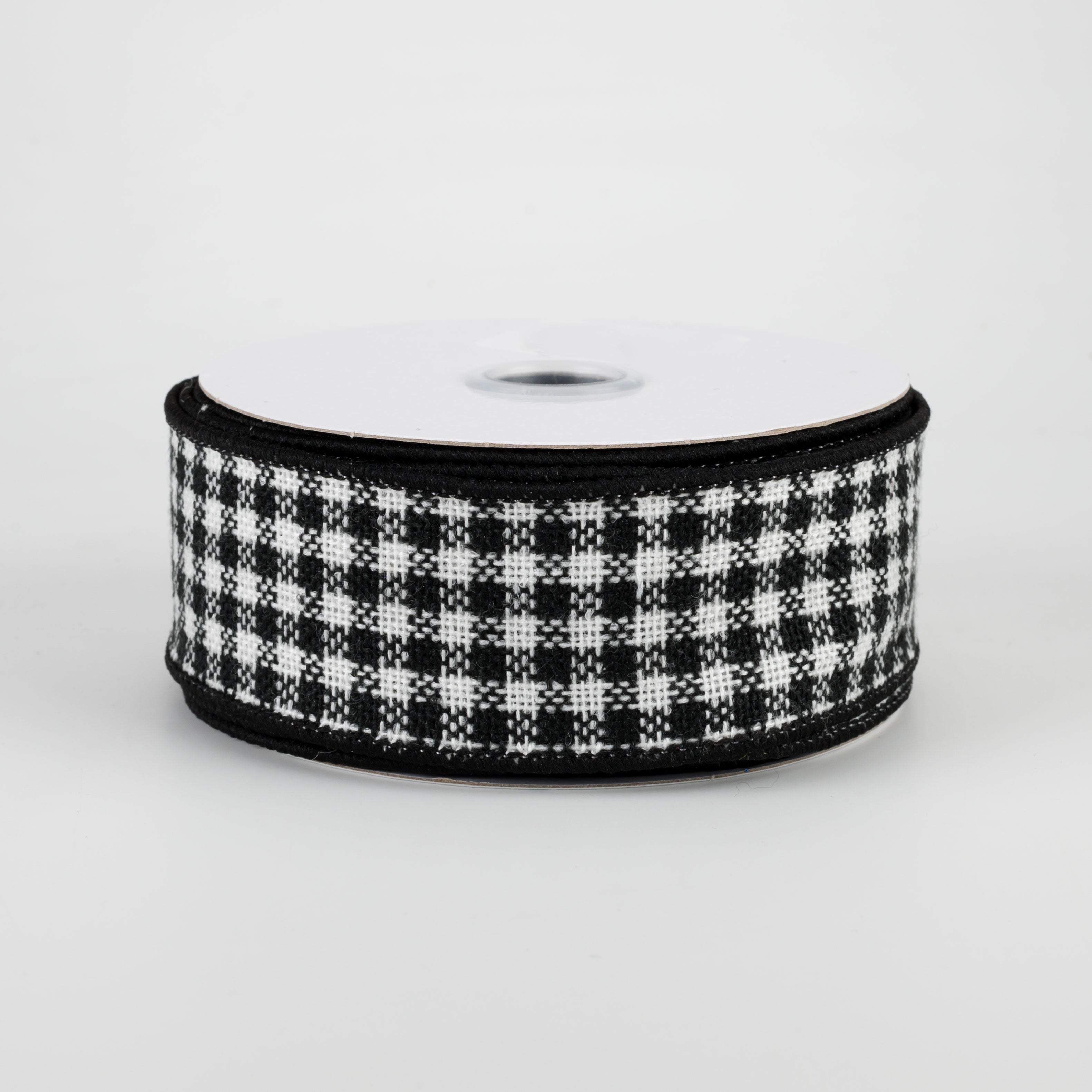 1.5 Inch Mini Woven Check Ribbon - Black and White Gingham Craft Ribbon (10 Yards) for Gift Wrapping, DIY Crafts, Scrapbooking, and Hair Bows