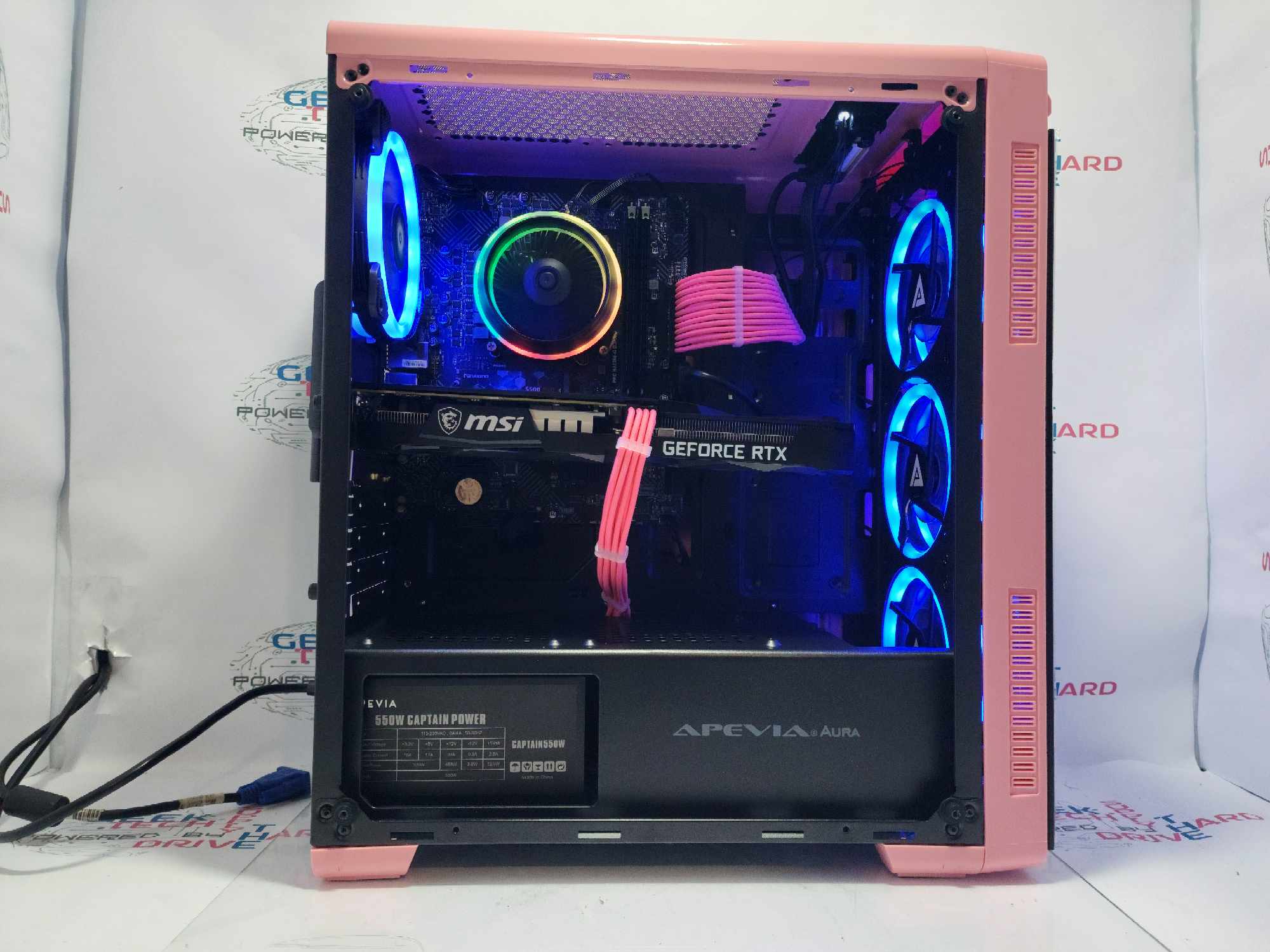 GTech Custom Gaming PC - Intel Core i5-12400, RTX 3060, 16GB DDR4, 1TB SSD, WiFi & Bluetooth, Pink - Perfect for Gaming, Streaming & Content Creation