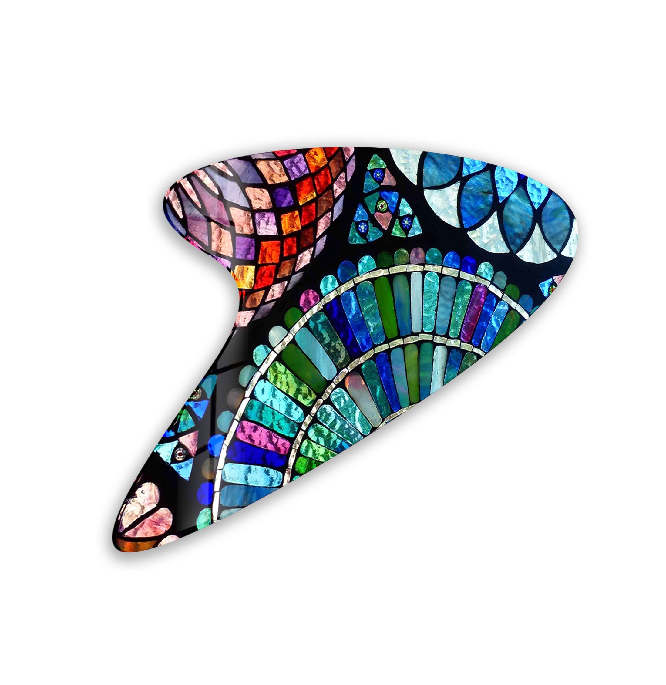 Blue Mosaic Modern Irregular Glass Wall Art - Handmade Contemporary Home Decor for Living Room, Bedroom & Office
