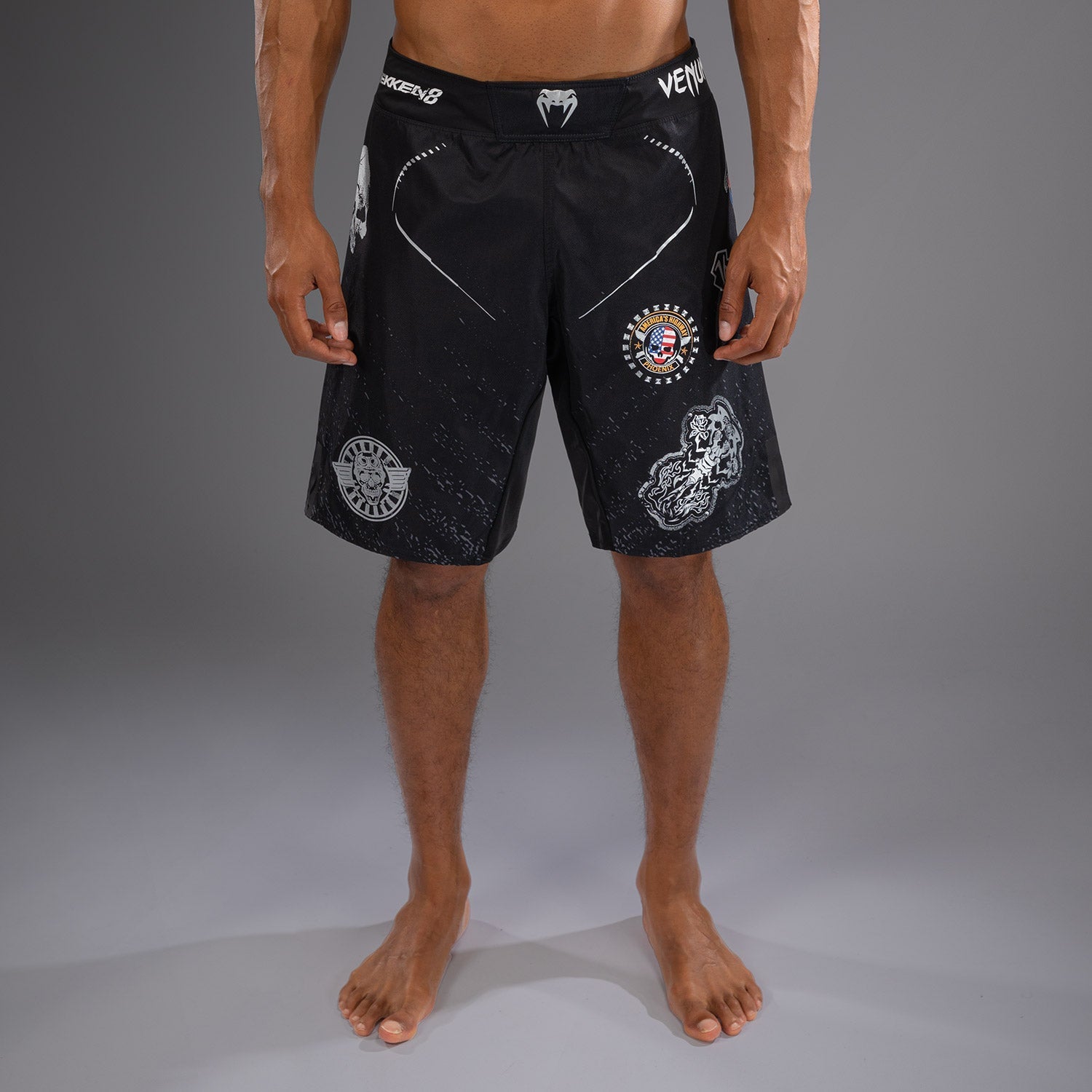 Venum x TEKKEN 8 Paul Phoenix Fight Shorts for MMA & Training - Premium Black Combat Shorts for Fighters & Martial Arts Enthusiasts