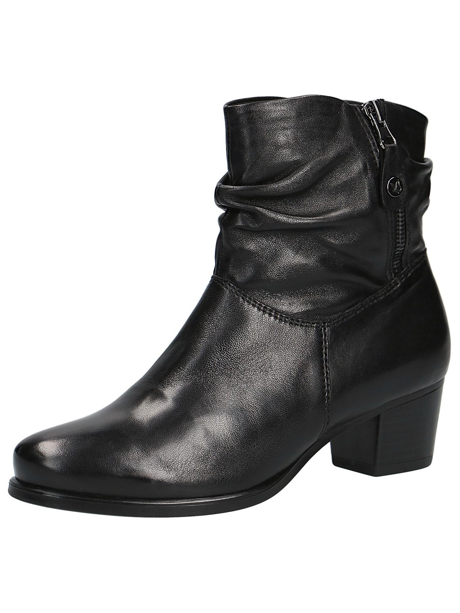 Caprice Women's Twin Zip Chelsea Boots - Black Leather Ankle Boots for Fall & Winter | Fashionable & Comfortable for Work, Casual & Outdoor Wear