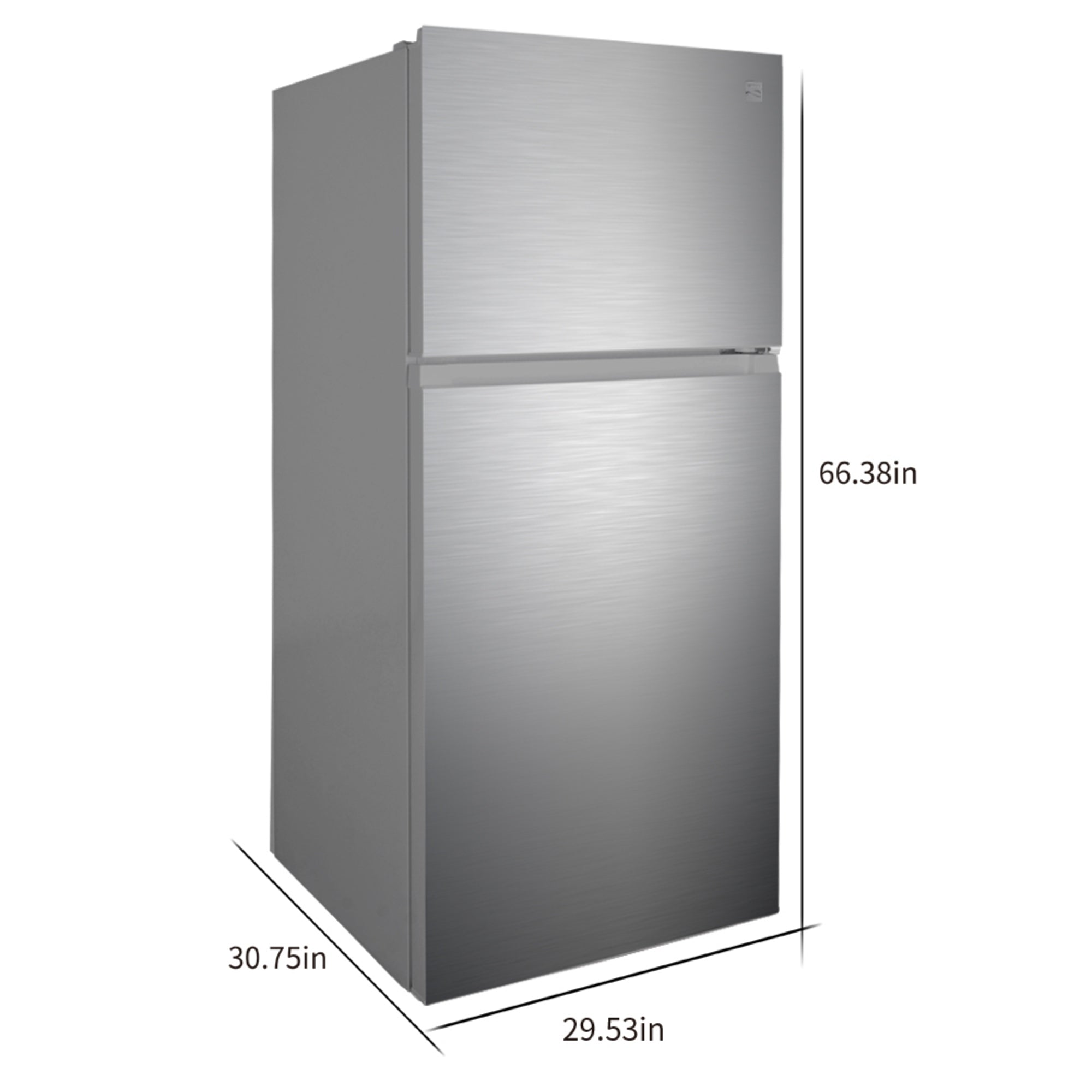 Kenmore 18.2 cu.ft Top Mount Refrigerator with Pocket Handle - Stainless Steel Energy Efficient Kitchen Appliance for Small Spaces & Apartments