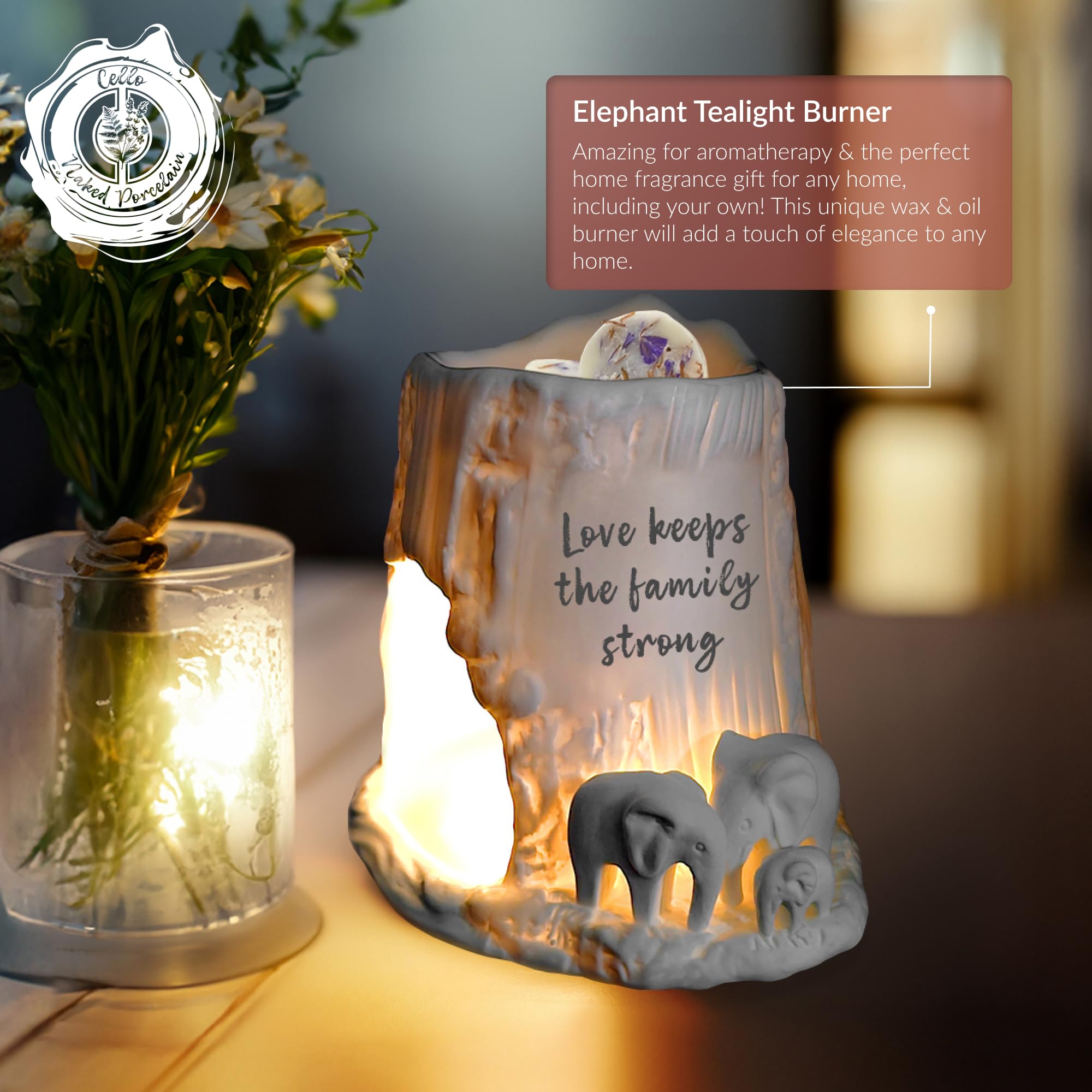 Elegant Candle Holder - Elephant Tealight Burner for Home Decor | Perfect for Romantic Dinners, Family Gatherings & Relaxing Ambiance