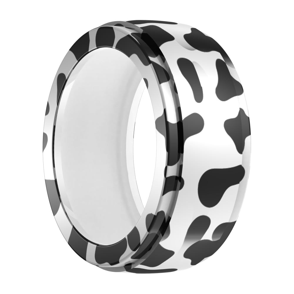 1 Pcs Elastic Silicone Ring Cover for Oura Ring Gen3/ULTRAHUMAN Ring AIR/RingConn Smart Ring - Colorful Cow Pattern Case for Workouts & Gym Protection (Size S)