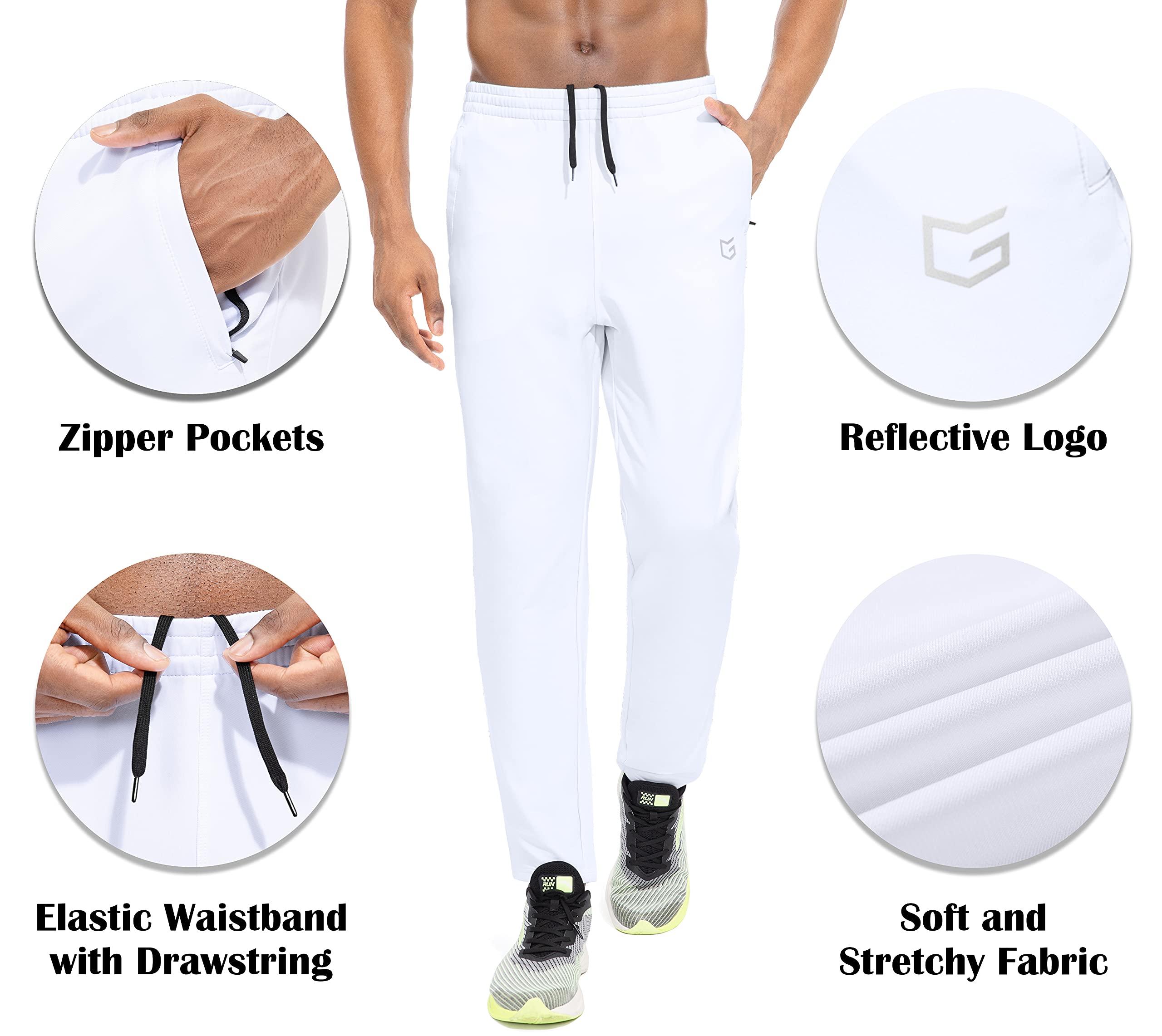 Men's Slim Fit Tapered Sweatpants with Zipper Pockets - Athletic Track Pants for Running, Gym Workouts & Exercise | Comfortable Casual Joggers for Training, Lounge & Everyday Wear