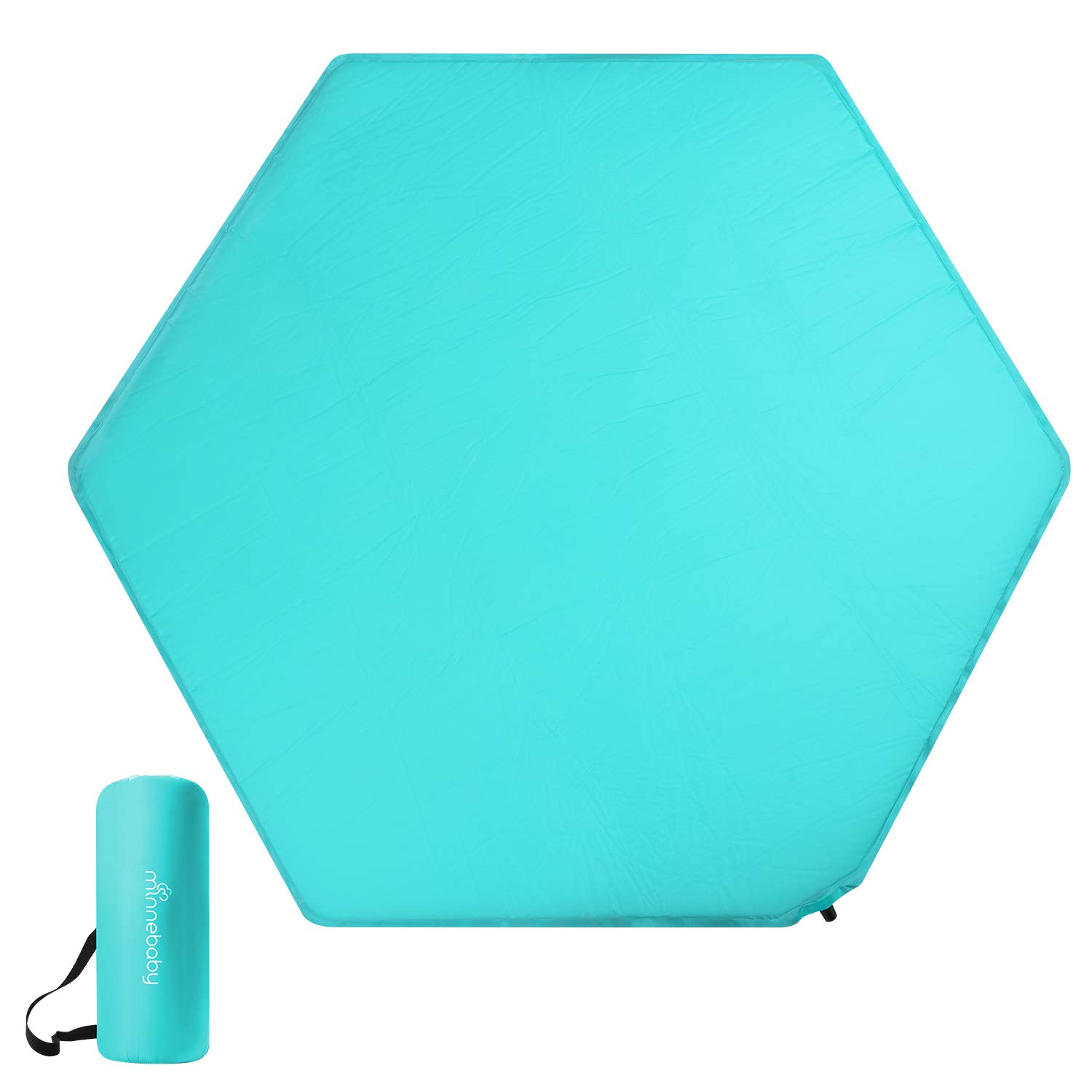 Hexagon Playpen Mat for Graco & Regalo Playards - Portable Self-Inflating Pad with Carry Bag - Perfect for Travel & Nursery