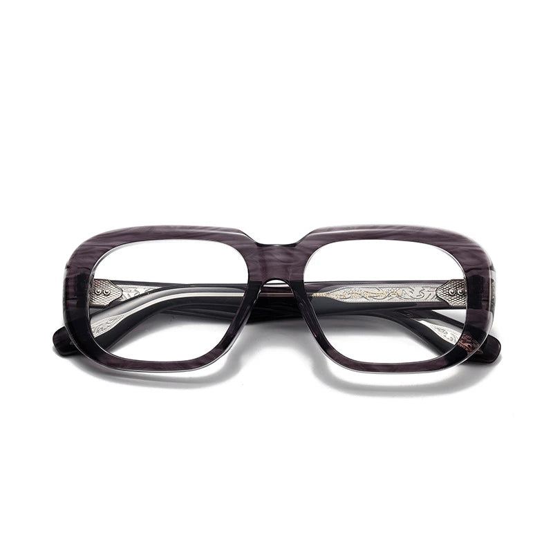 Aror Unisex Full Rim Square Thick Acetate Eyeglasses 842315 - Stylish & Durable Frames for Men & Women - Perfect for Work, Reading & Fashion Accessories