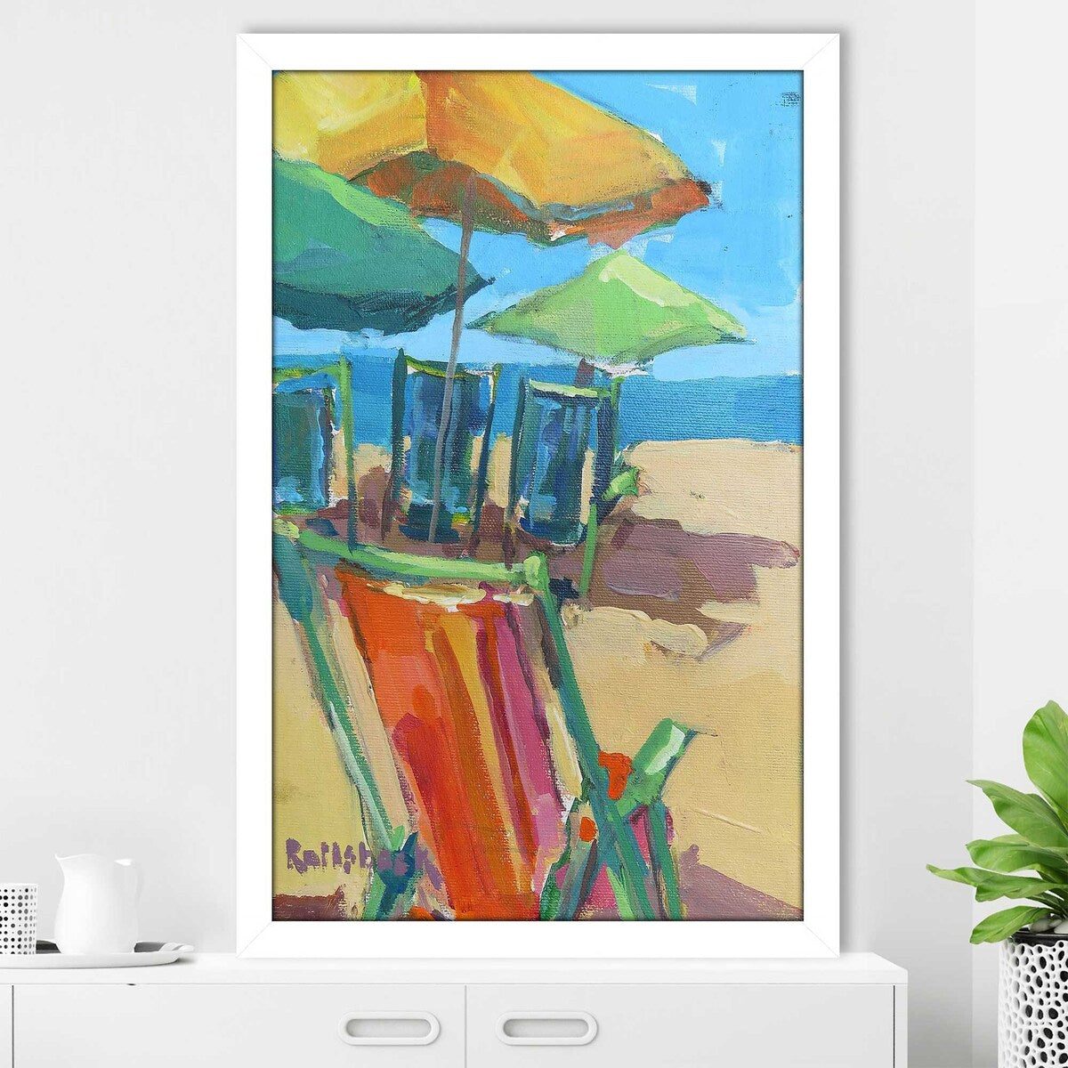 Page Pearson Railsback Beach Days Print on Acrylic - Vibrant Wall Art for Coastal Home Decor, Beach House, Living Room & Office