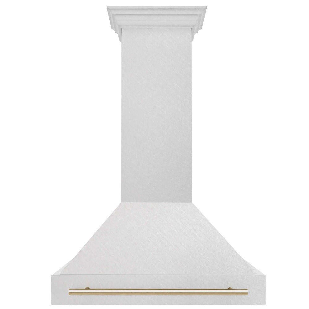 ZLINE Autograph Edition 36 Inch Stainless Steel Wall Mount Range Hood with Matte Black Handle - Professional Kitchen Ventilation for Home Chefs (8654SNZ 36 MB) | Perfect for Modern Kitchens & Open Concept Homes