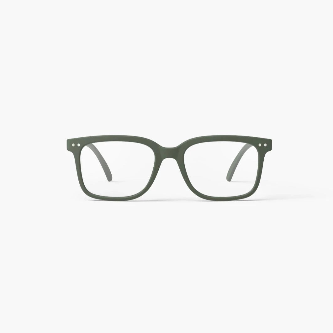 Premium #L Reading Glasses in Stylish Kaki Green - Comfortable & Fashionable Eyewear for Reading, Working & Daily Use