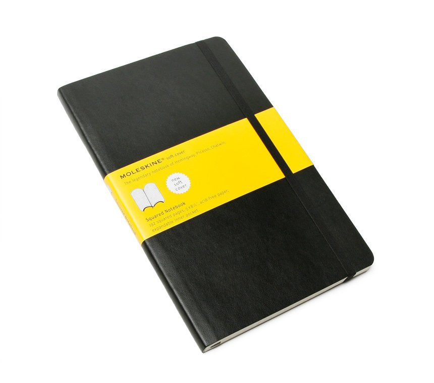 Moleskine Classic Hard Cover Squared Notebook - Black, Large (5