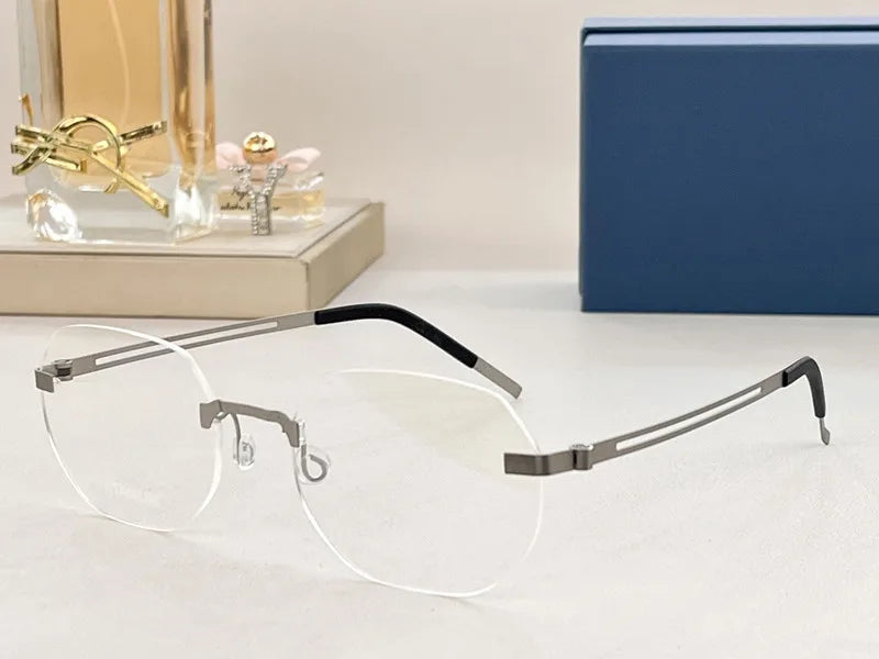 Aimee Women's Rimless Oval Square Screwless Titanium Eyeglasses 92423 - Lightweight Comfortable Glasses for Work, Reading & Fashion - Perfect for Office, Study & Daily Wear