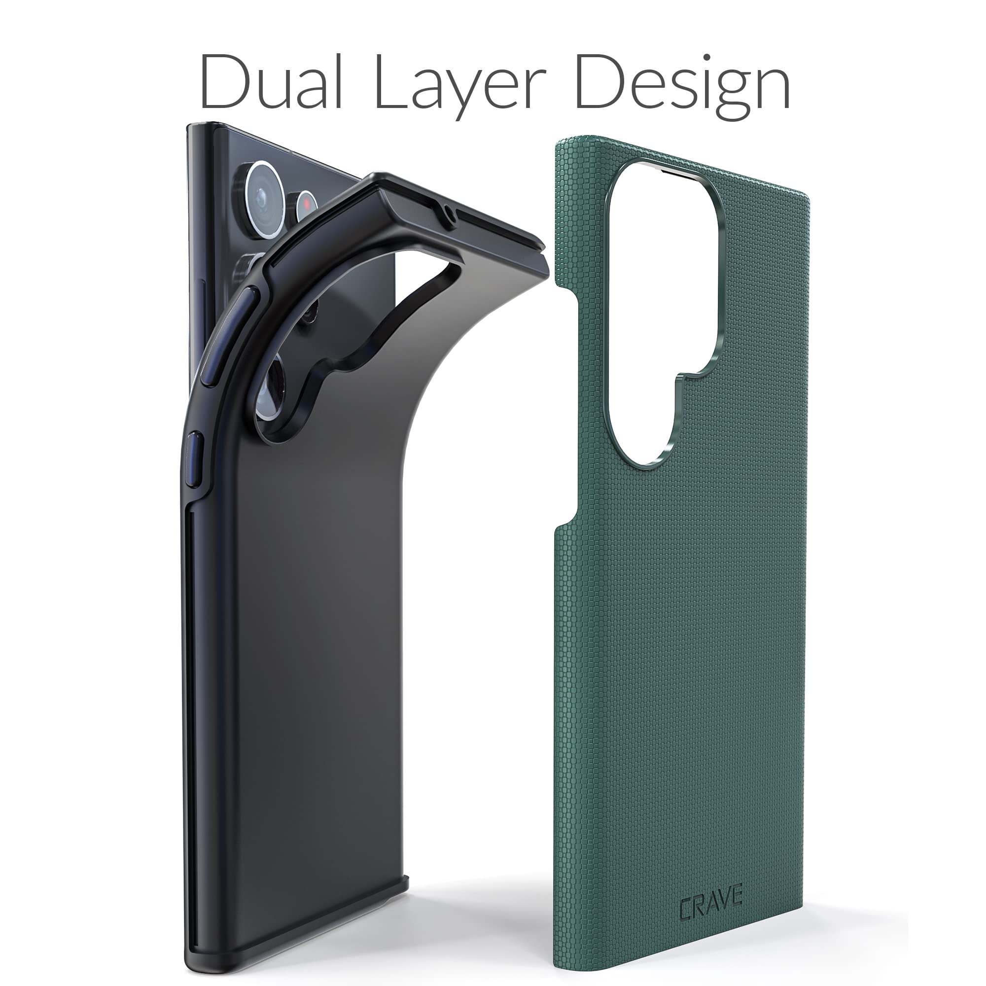 Shockproof Dual Layer Case for Samsung Galaxy S23 Ultra - Heavy Duty Protection with Dual Guard Technology, Forest Green | Perfect for Outdoor Activities, Work & Daily Use
