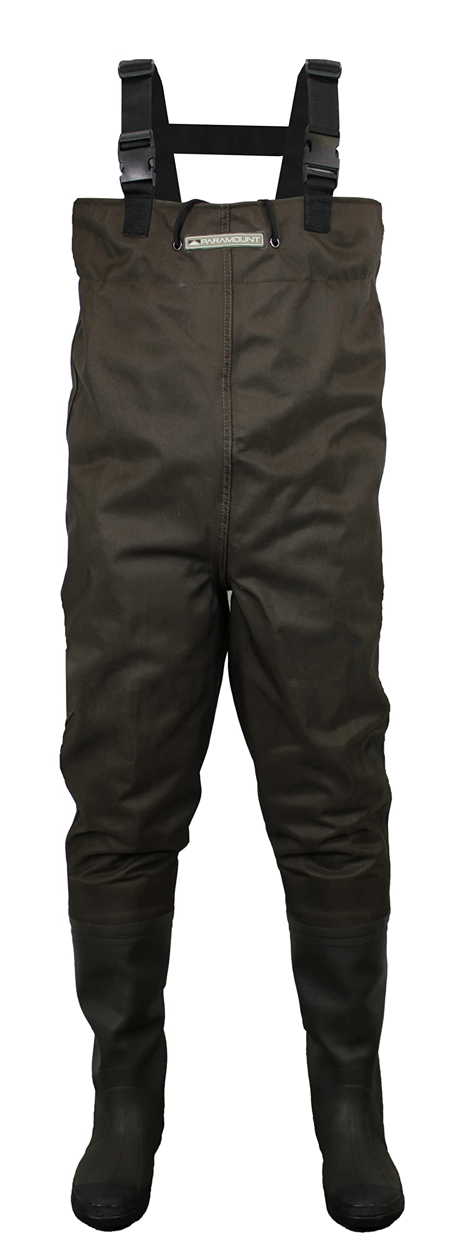 Backwater 2-Ply Rubber Chest Fishing Waders with Attached Boots - Cleated Rubber & Felt Outsole Options - Ideal for Fly Fishing, Stream Wading & Outdoor Water Activities