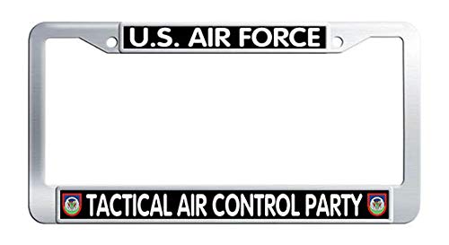 US Air Force Tactical Air Control Party License Plate Frame - Stainless Steel Car Tag Holder - Durable Auto Accessory for Military Enthusiasts - Perfect for Trucks, SUVs & Veteran Support Vehicles