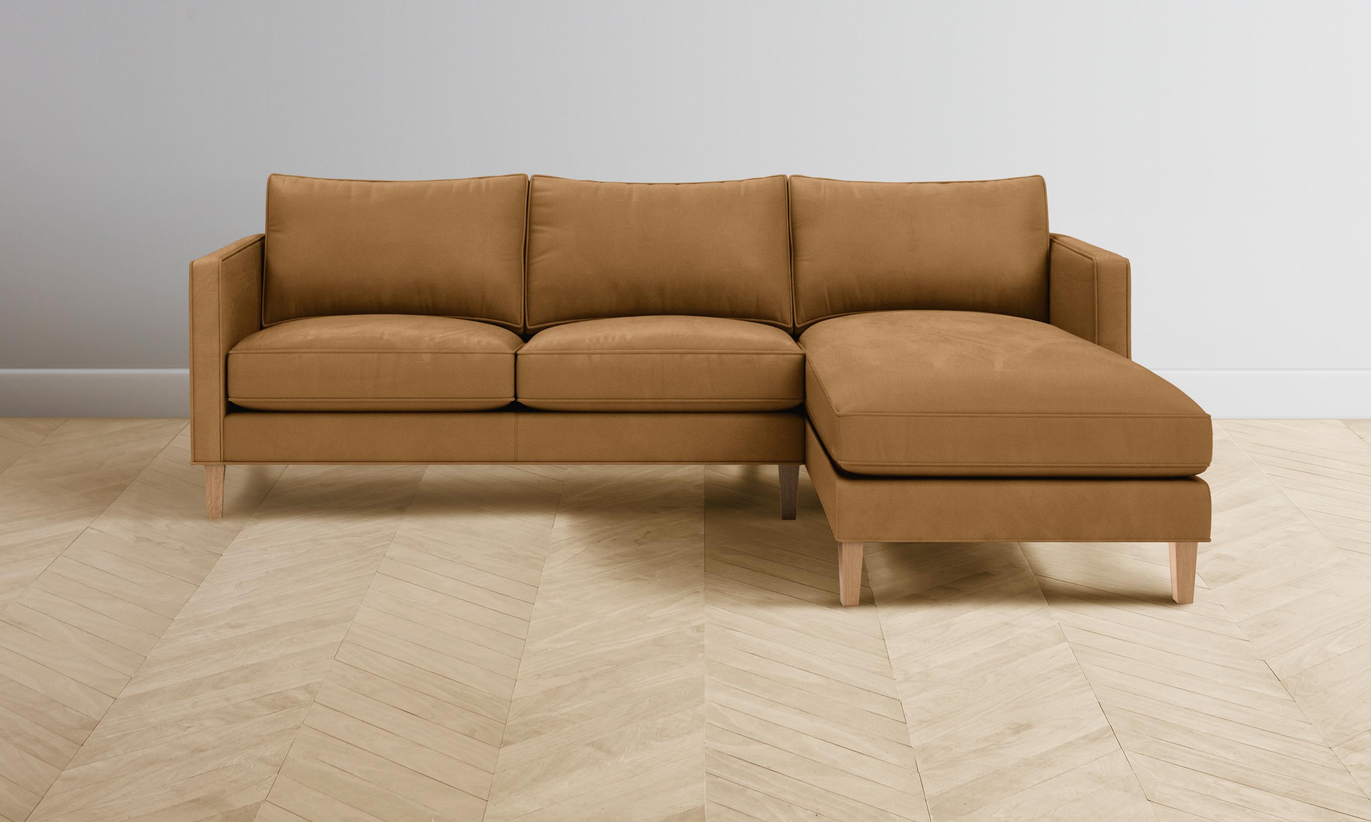 Premium Crosby Sectional Sofa - Genuine Nubuck Leather Upholstery, Modern Comfortable Living Room Furniture for Home & Office Lounge