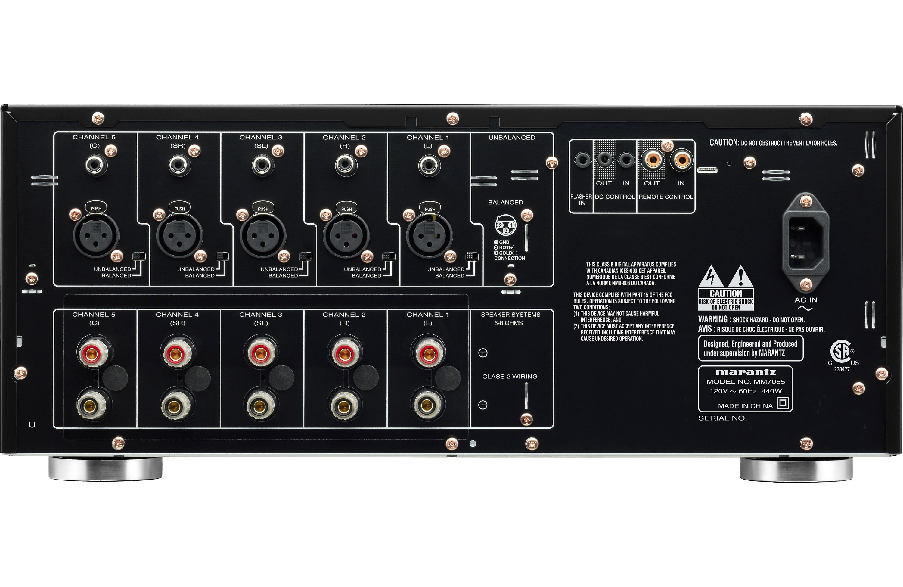 Marantz MM7055 5-Channel Home Theater Power Amplifier - High Performance Audio for Movies & Music | Open Box | Perfect for Home Cinema & Multi-Room Audio Systems