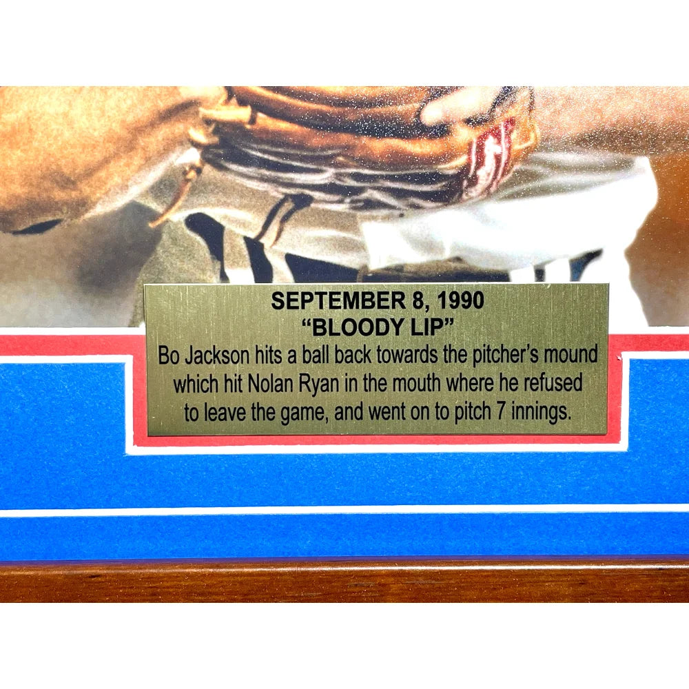 Nolan Ryan Autographed 8x10 Dual Photo Frame with Bloody Lip & Fight Scene - Includes COA & Player Hologram - Texas Rangers Memorabilia - Perfect for Sports Fans, Collectors & Man Cave Decor