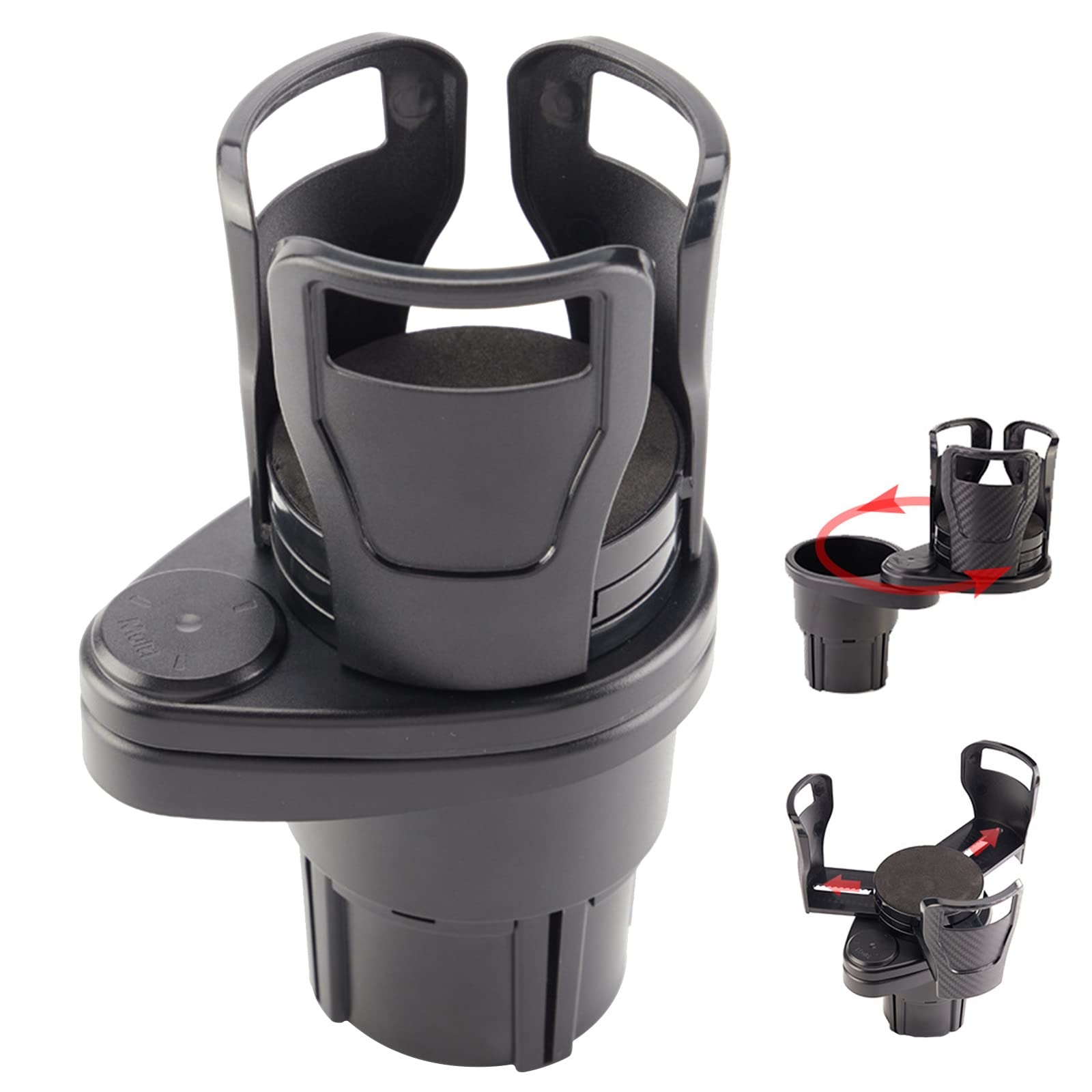 Dual Car Cup Holder Expander - 2-in-1 Multifunctional Adjustable Cup Holder with 360° Rotating Base for Cars, Trucks & SUVs | Extendable Drink Holder for Coffee, Water Bottles & Travel Mugs | Perfect for Commuting, Road Trips & Daily Driving