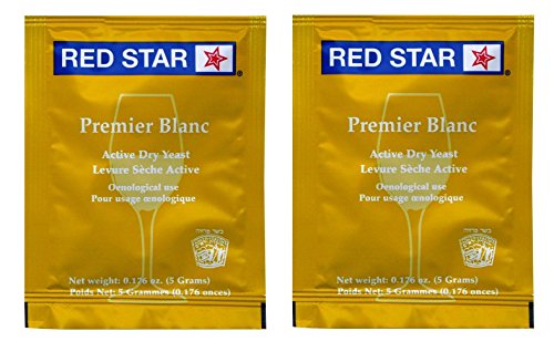 Premium Blanc Champagne Yeast - Red Star (2 Pack) | Ideal for Home Brewing, Winemaking & Sparkling Wine Fermentation