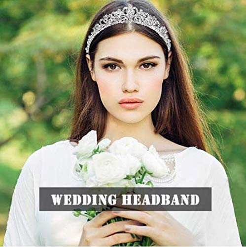 Elegant Silver Crystal Tiara Crown for Women - Bridal Wedding, Birthday Party, Prom Queen Accessories | Perfect for Brides, Pageants, and Special Occasions