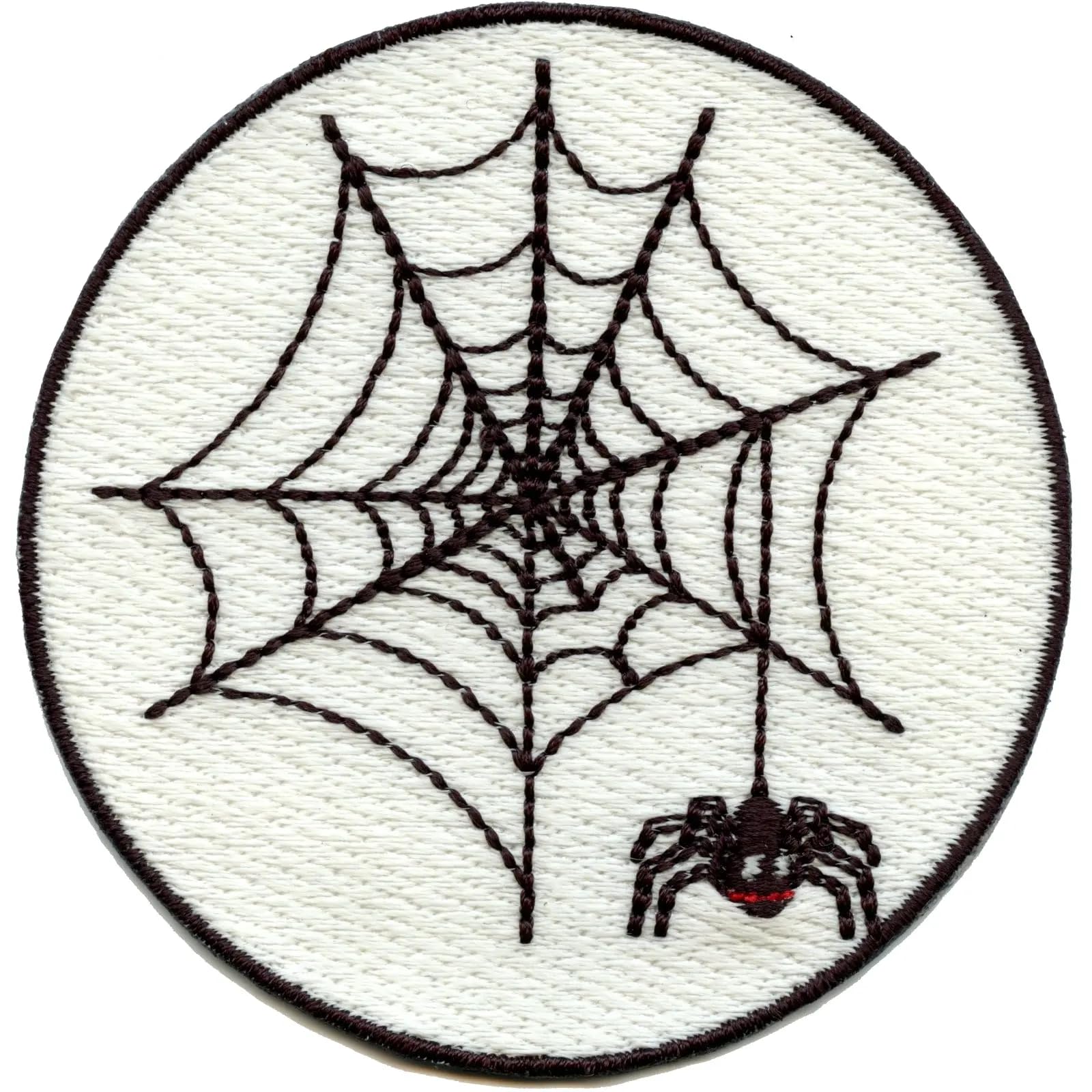 Glow in The Dark Spider Web Iron On Patch - Halloween Embroidered Decoration for Costumes, Jackets & DIY Crafts