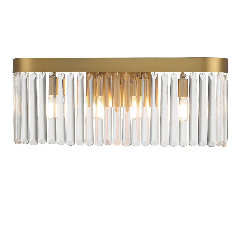 Elemory 4-Light Wall Sconce - Modern LED Wall Light Fixture for Bedroom, Living Room & Hallway - Dimmable Indoor Lighting with Clear Glass Shades - Perfect for Home Decor & Ambient Lighting