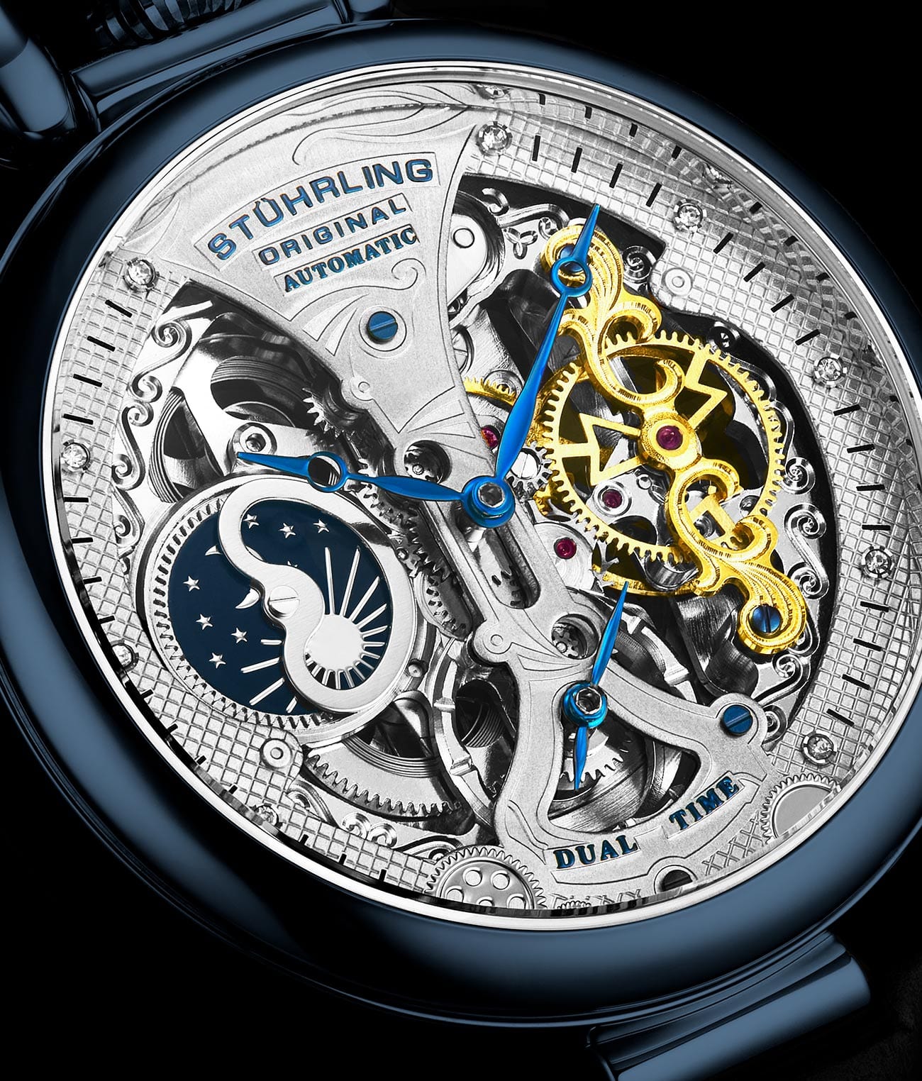 Emperor’s Grand DT 3920 Automatic 46mm Skeleton Watch for Men - Luxury Mechanical Timepiece with Open Heart Design - Perfect for Business, Formal Events & Gift Giving
