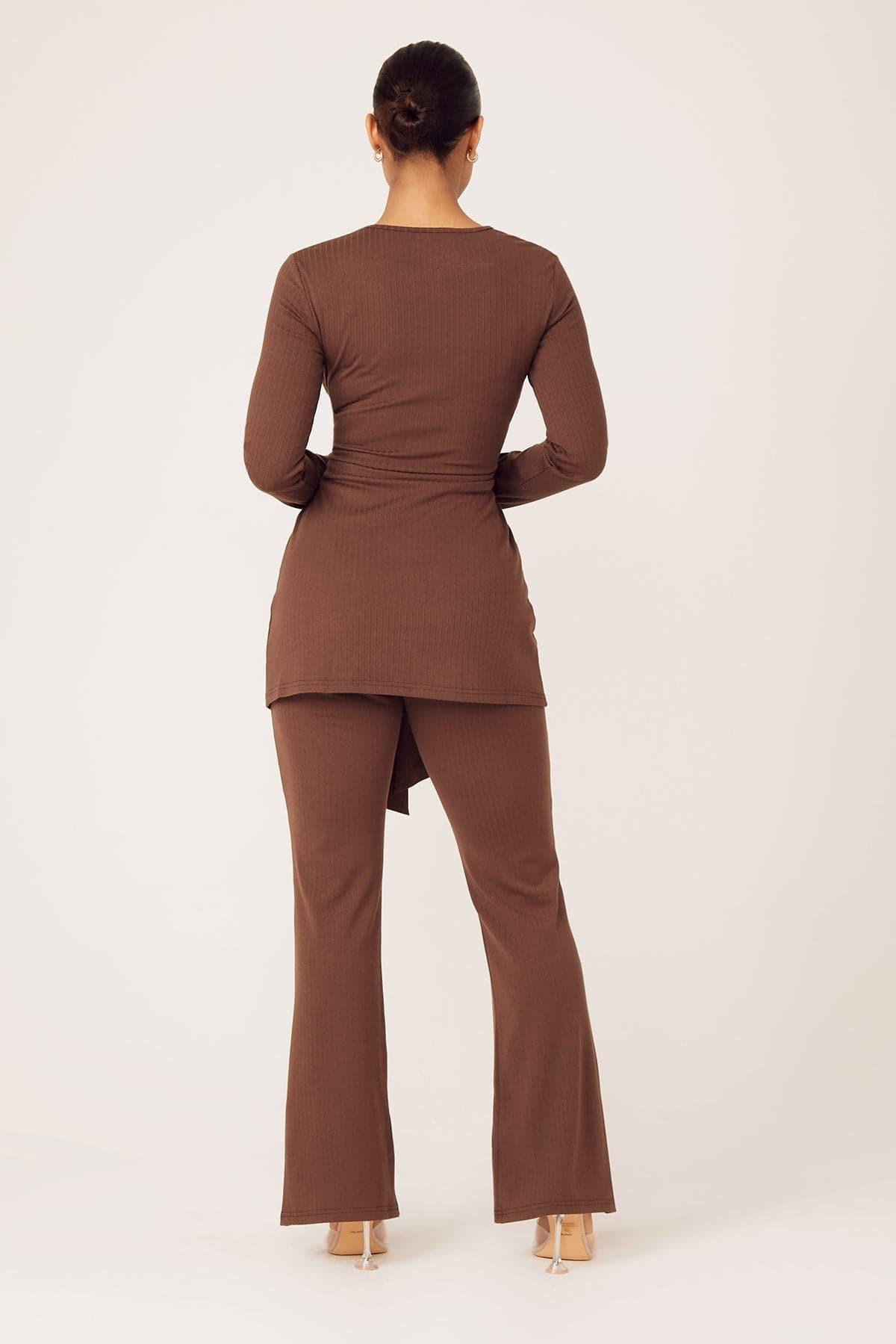 Amara Two Piece Matching Set for Women - Comfortable Lounge Wear Set in Mocha Brown | Perfect for Yoga, Travel & Relaxation at Home