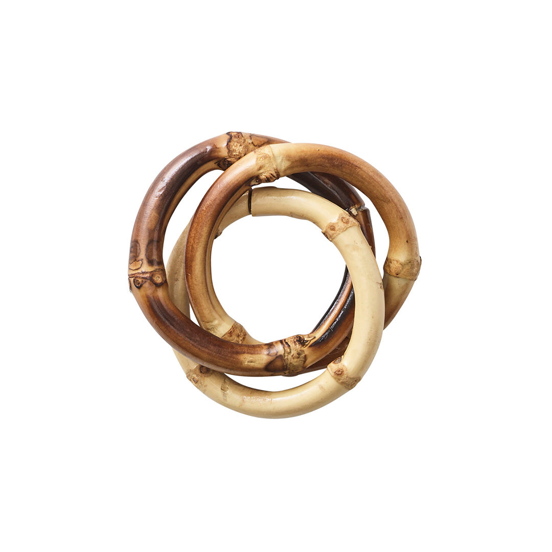 Eco-Friendly Bamboo Trinity Napkin Rings Set of 4 - Natural Table Decor for Dinner Parties, Weddings & Holiday Gatherings