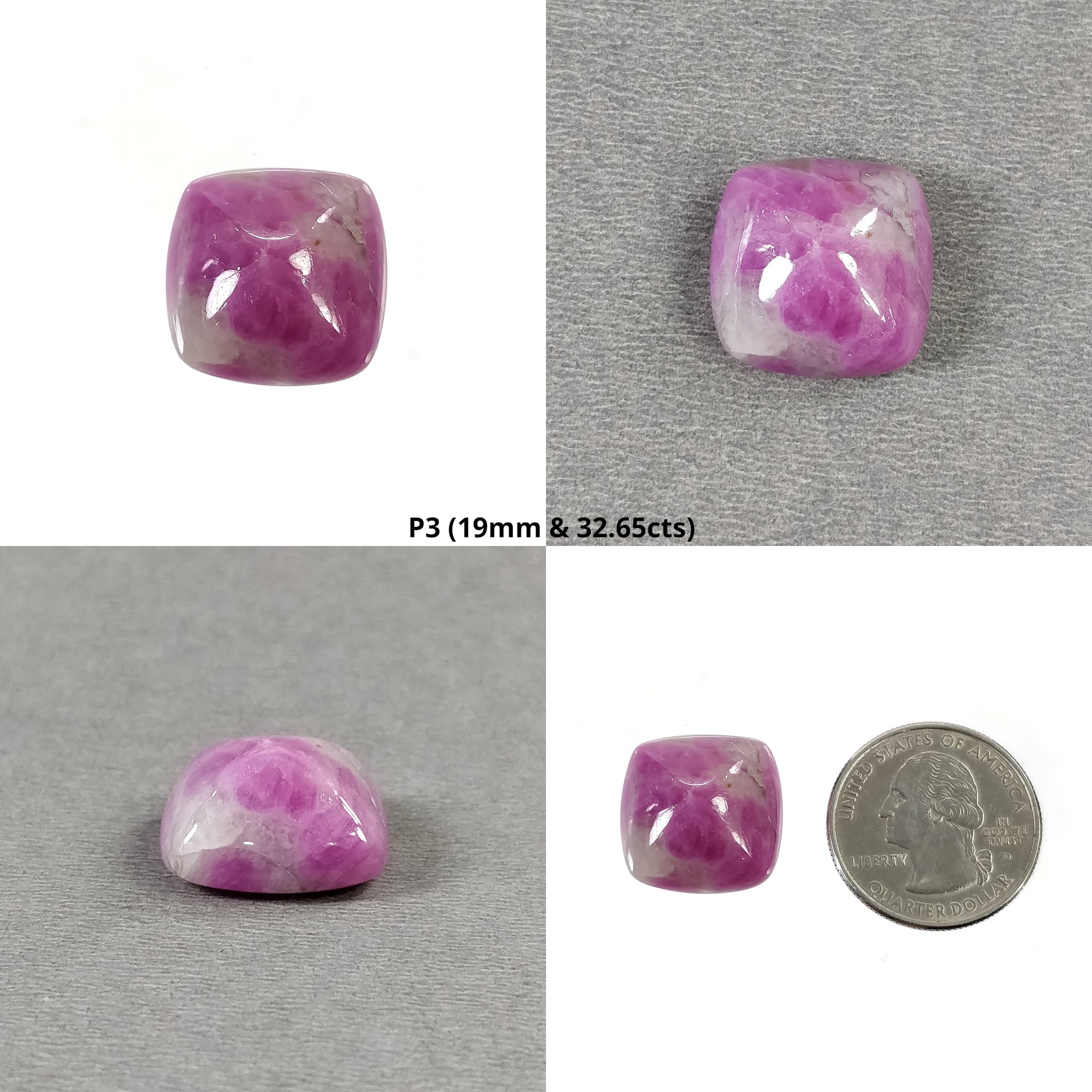 Natural Untreated Pink Sapphire Gemstone Cabochon - Bi-Color Round Cushion & Pear Shape (1pc or 2pc) | Handmade Jewelry Making, Healing Crystals, Birthstone Gifts