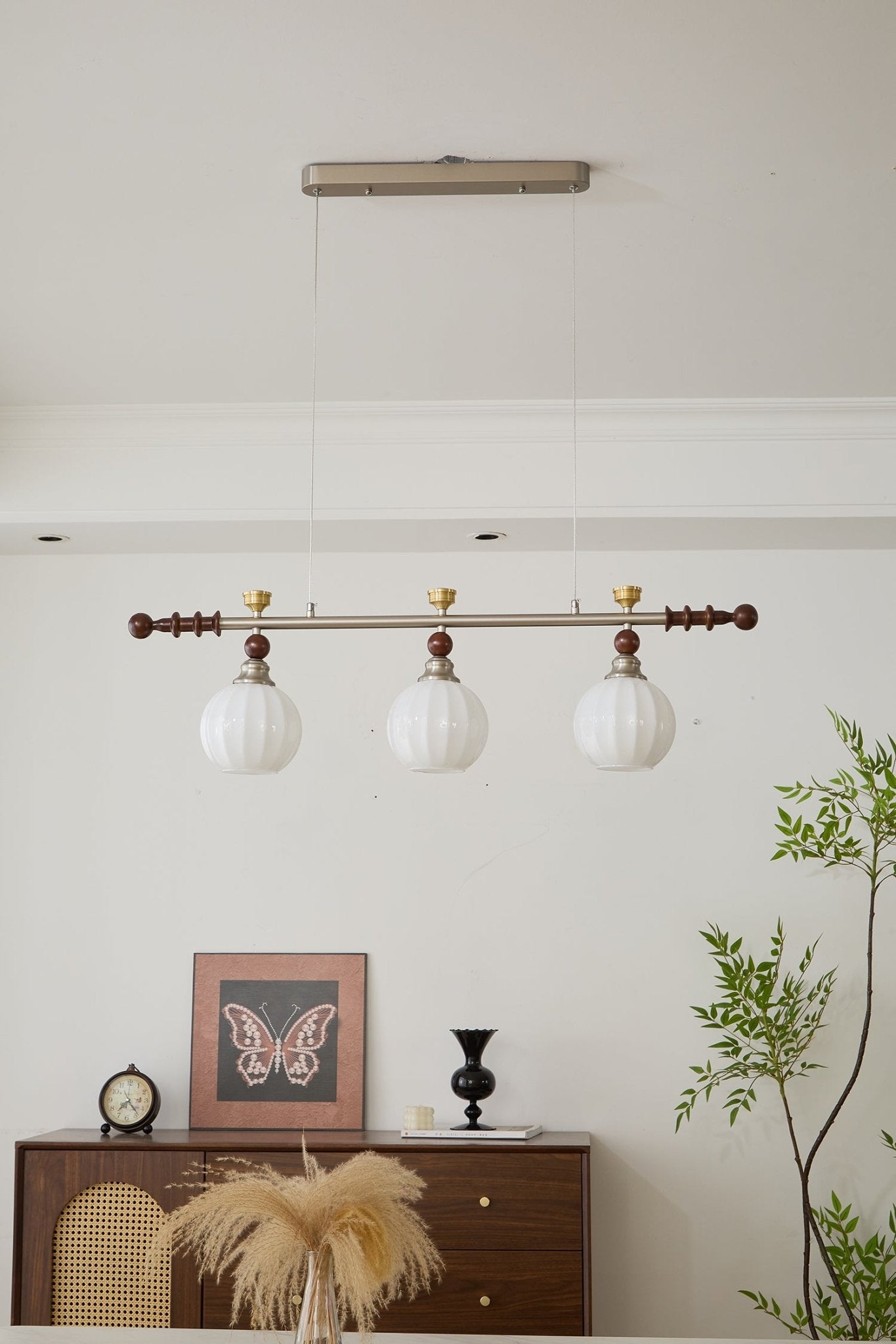 Cassian Linear Pendant Lamp - Modern LED Hanging Light Fixture for Kitchen Island, Dining Room & Living Room | Dimmable Industrial Style Lighting