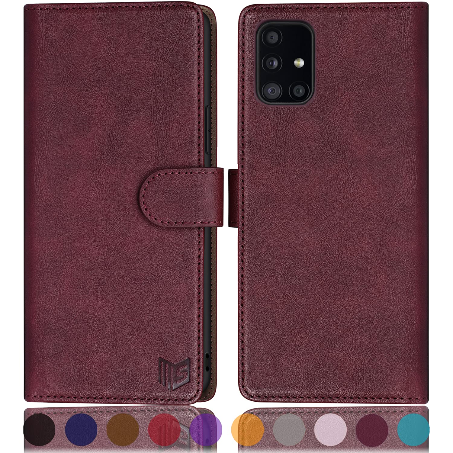 Samsung Galaxy A71 5G Leather Wallet Case with RFID - Shockproof Flip Cover for Men & Women, Perfect for Work & Travel