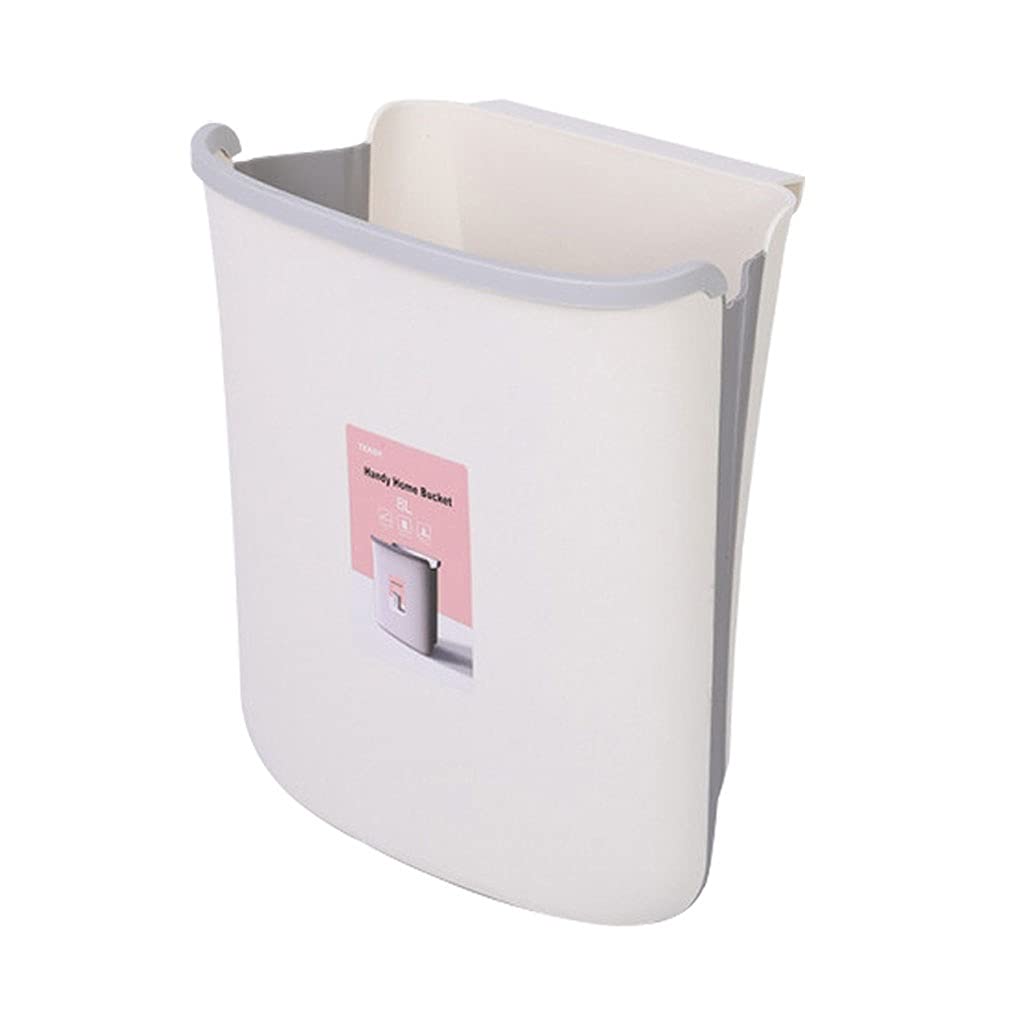 Foldable Wall-Mounted Kitchen Trash Can - White Waste Sorting Cabinet Door Storage Bin for Household & Kitchen Use | Space-Saving Solution for Small Kitchens & RVs
